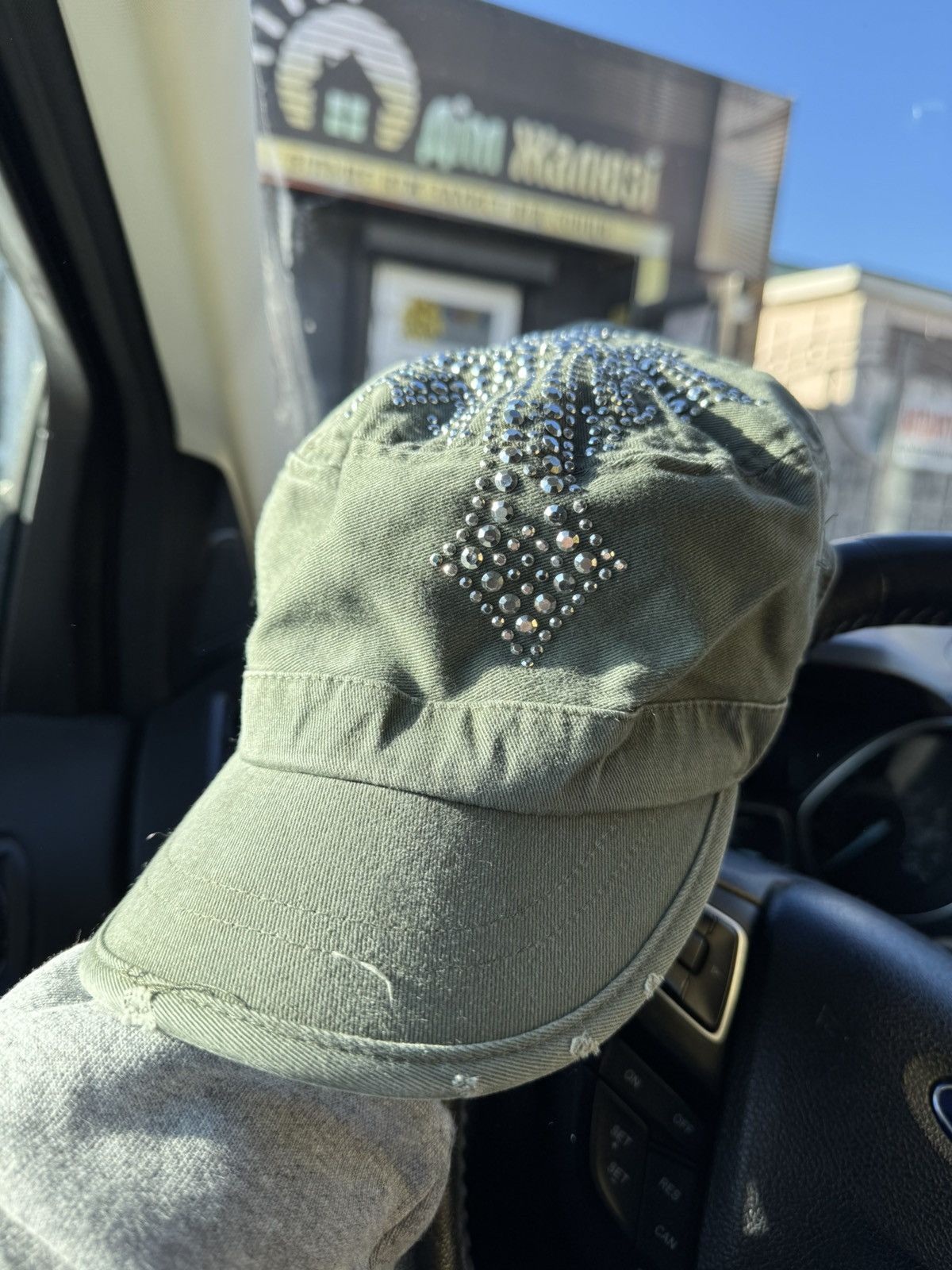 Hysteric Glamour × Japanese Brand × Vintage Vintage olive hat big logo cross hype Chrome hearts style Size ONE SIZE - 3 Thumbnail