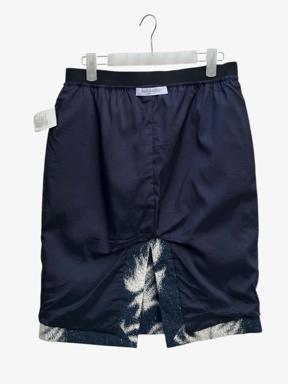 Viktor & Rolf Viktor & Rolf Feather Print Navy Blue Knee Length Skirt Size 28" / US 6 / IT 42 - 6 Thumbnail