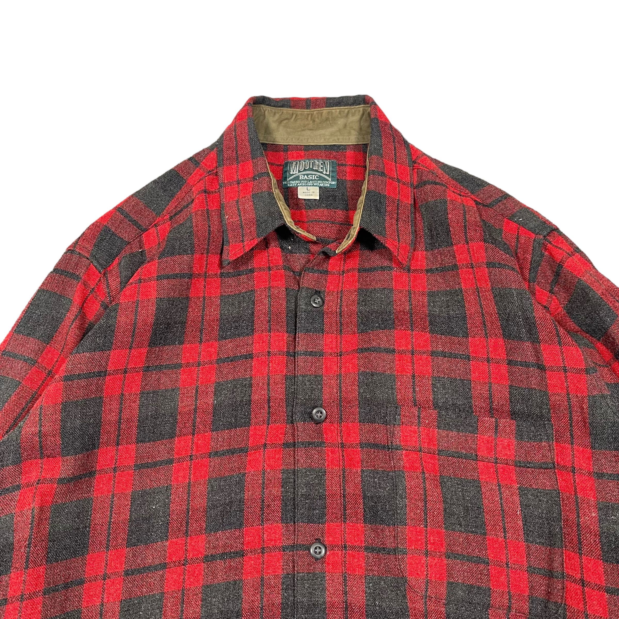 Flannel Vintage 1990 Motren Wool Button Up Flannel Shirt Size US L / EU 52-54 / 3 - 3 Thumbnail