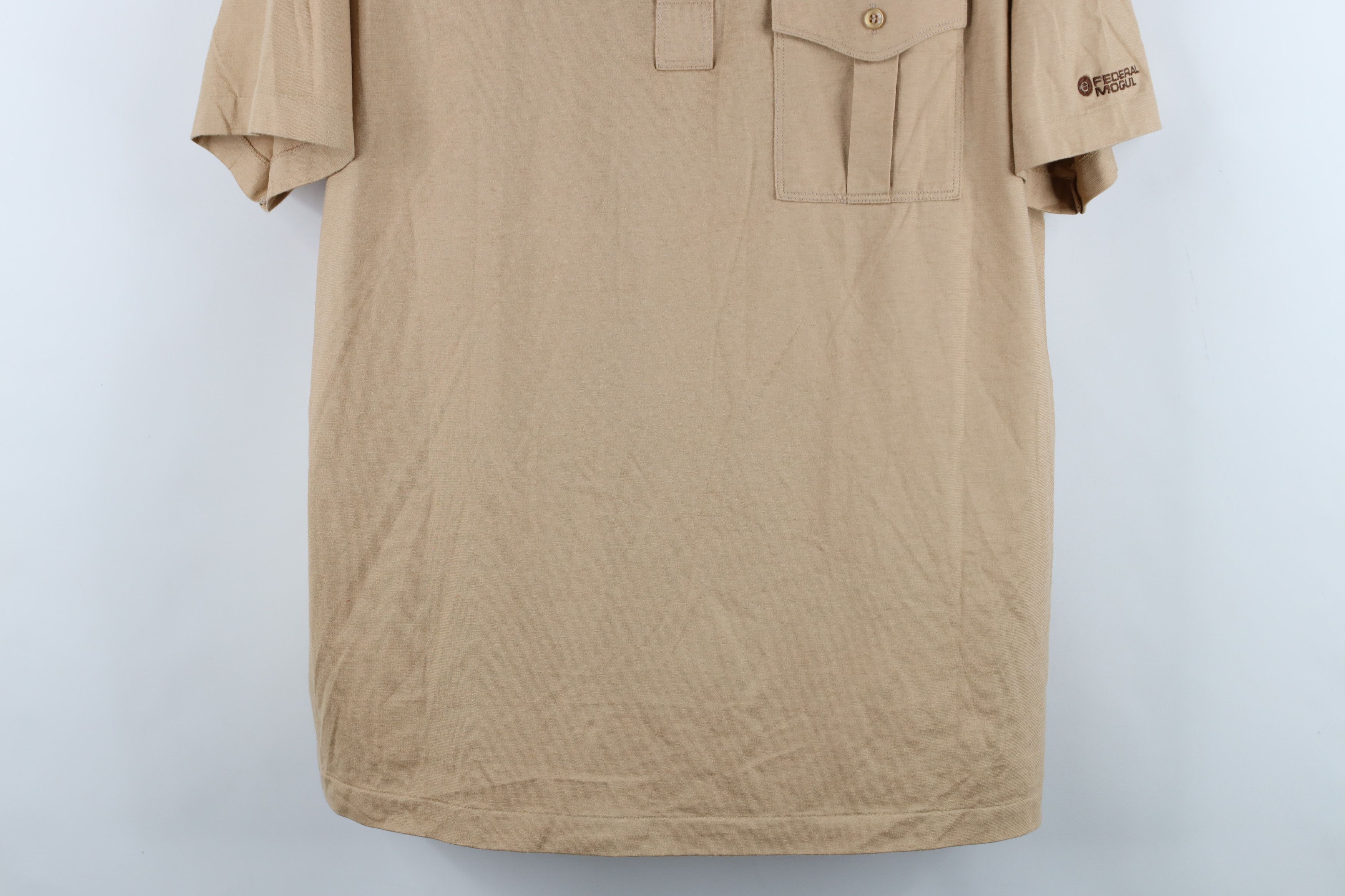 Vintage Vintage 70s 80s Streetwear Collared Polo Shirt Beige Tan Size US XL / EU 56 / 4 - 3 Thumbnail