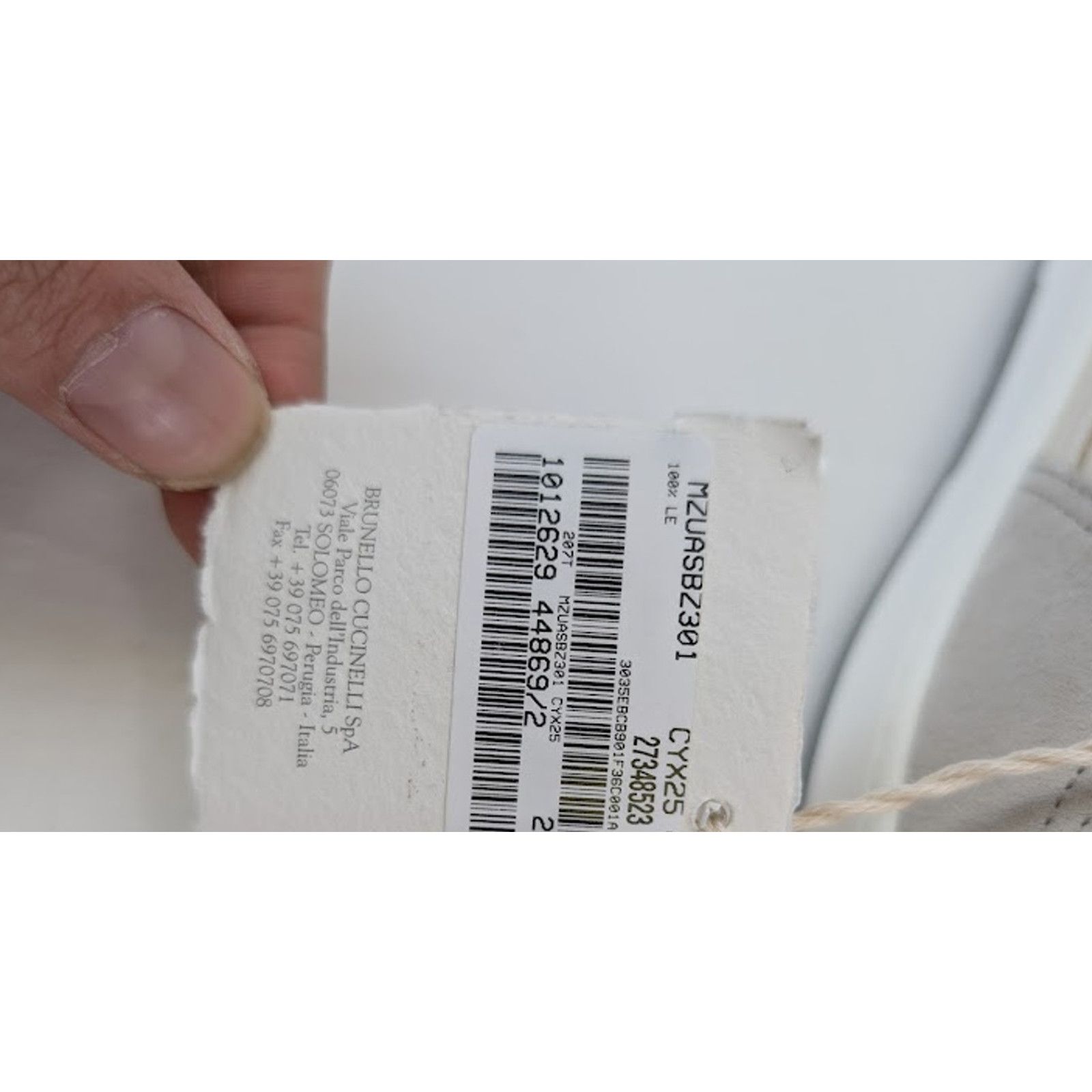 Brunello Cucinelli o1rshd1 Leather Low-Top Sneakers in White / Grey / Cream Size US 8 / EU 41 - 20 Thumbnail