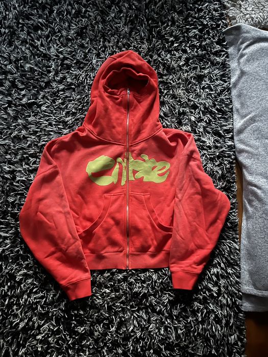 Entire Studios Entire Studios Red Faded Logo Full Zip Hoodie | Grailed