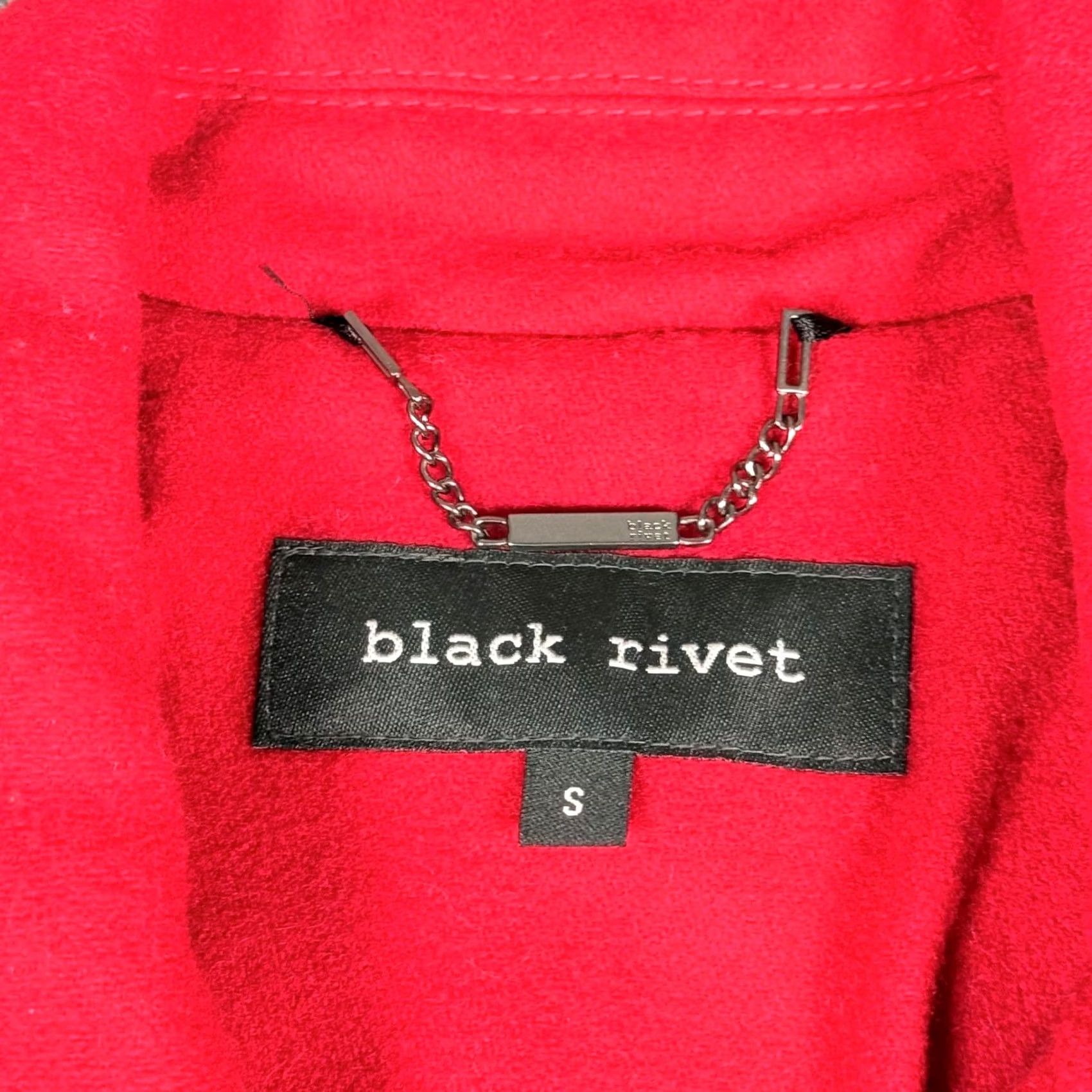 Vintage Black Rivet Pea Coat Jacket Women Wool Red Short Coat S Zip Pockets Lined City Chic Casual Size S / US 4 / IT 40 - 4 Thumbnail