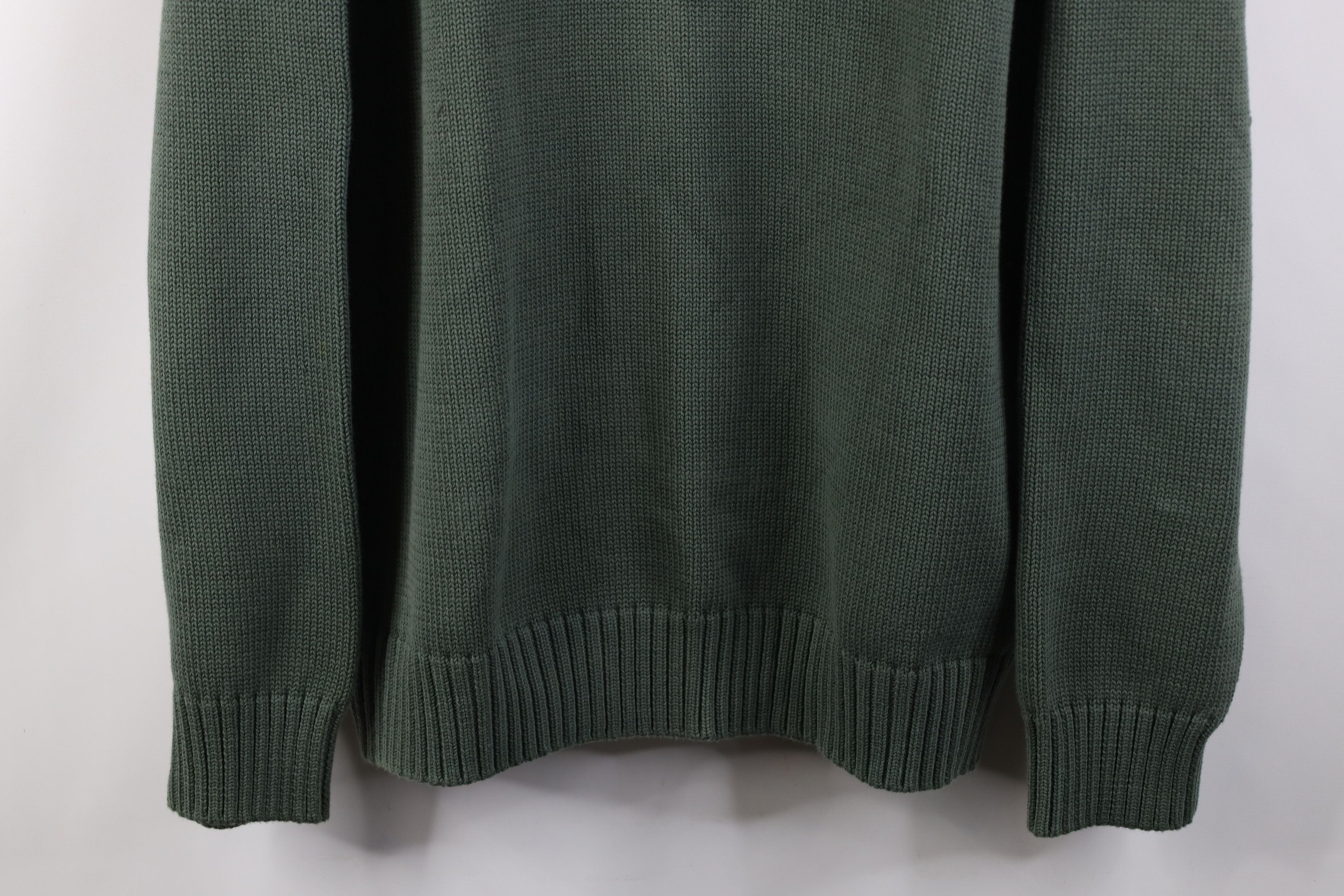 Lands' End Vintage 90s Lands End Cotton Knit Crewneck Sweater Green Size US XL / EU 56 / 4 - 3 Thumbnail