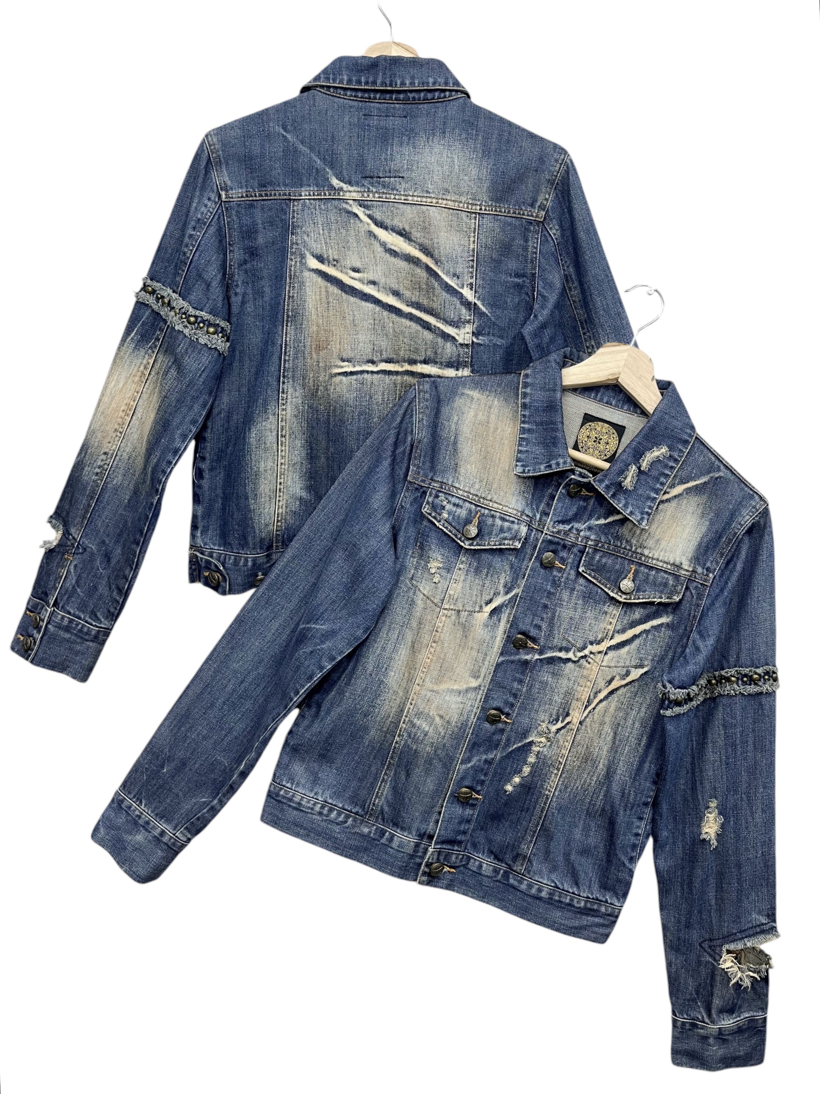 Addict Clothes Japan FYE🔥Vtg MIDAS Seditionaries Mud Wash Claw Mark Denim Jacket Size S / US 4 / IT 40 - 1 Thumbnail