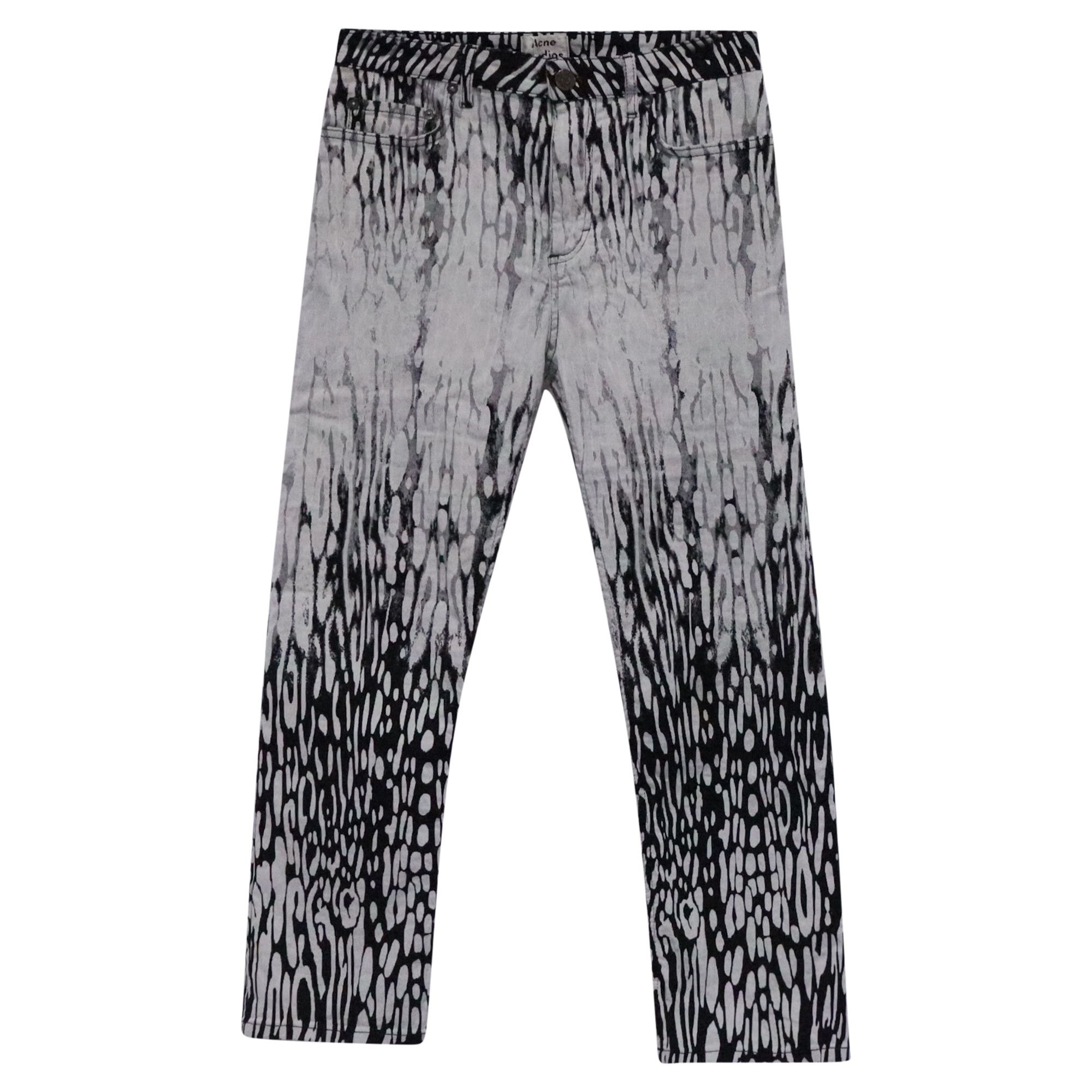 Acne Studios Acne Studios Printed Straight-Leg Jeans in Black and White Size 26" / US 2 / IT 38 - 1 Thumbnail