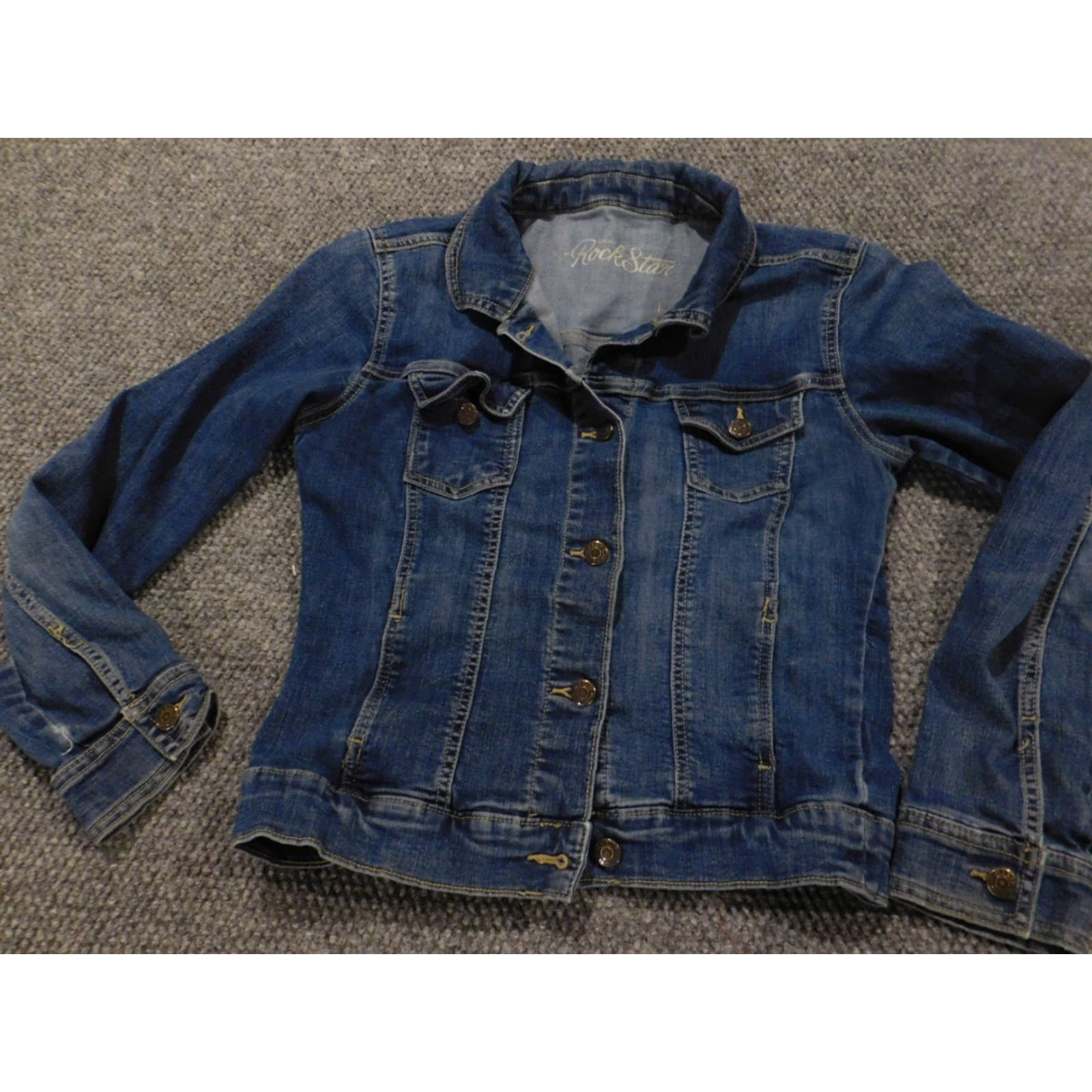 Old Navy Old Navy Womens Jacket Small Blue denim rockstar button jean biker Shirt Womens Small Blue Denim Jacket Rockstar Button Casual Winter Men/Women? Size 28" / US 6 / IT 42 - 3 Thumbnail
