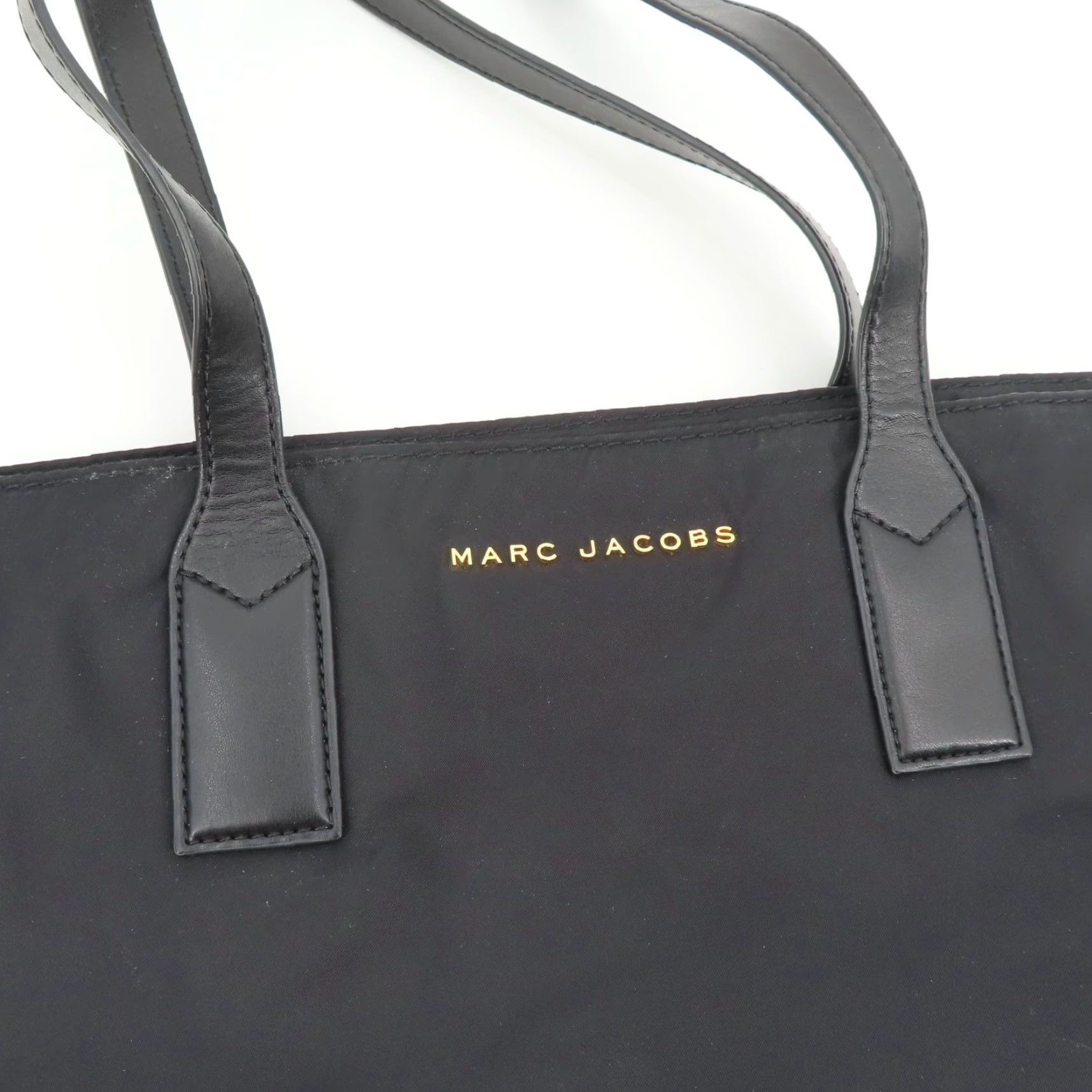 Marc Jacobs Marc Jacobs Solid Black Gold Hardware Zipper Shopper Purse Handbag Tote Bag Shopper Tote Bag Womens Size ONE SIZE - 3 Thumbnail