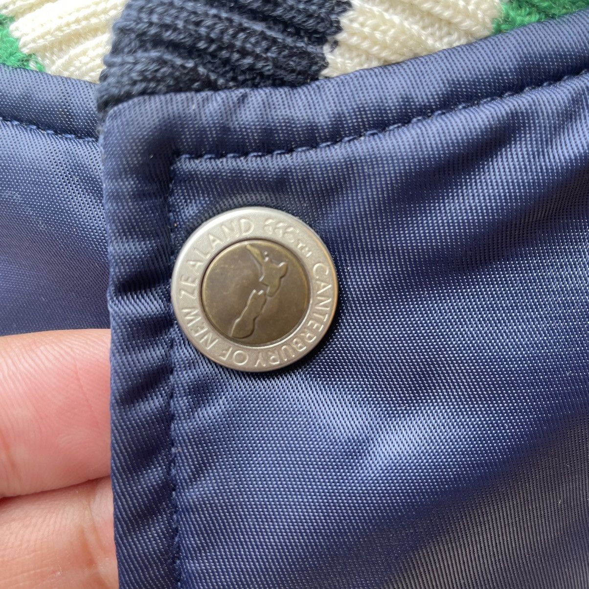 Canterbury of New Zealand × Vintage 🔥🔥Canterbury Snap Buttons Big Logo Light Varsity Jacket Size US L / EU 52-54 / 3 - 9 Thumbnail
