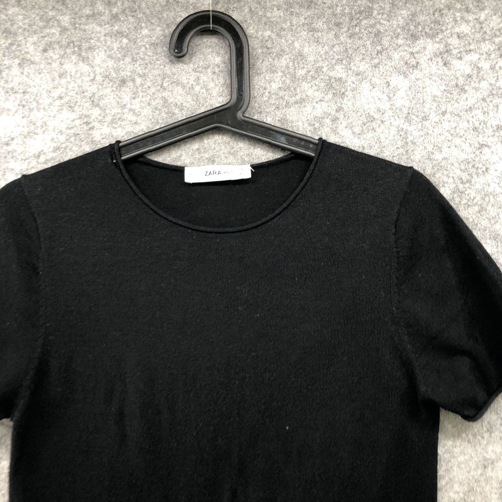 Zara Zara Crewneck Short Sleeve Top Womens Small Black Lightweight Knit Cotton Blend Casual T-Shirt Size S / US 4 / IT 40 - 3 Thumbnail