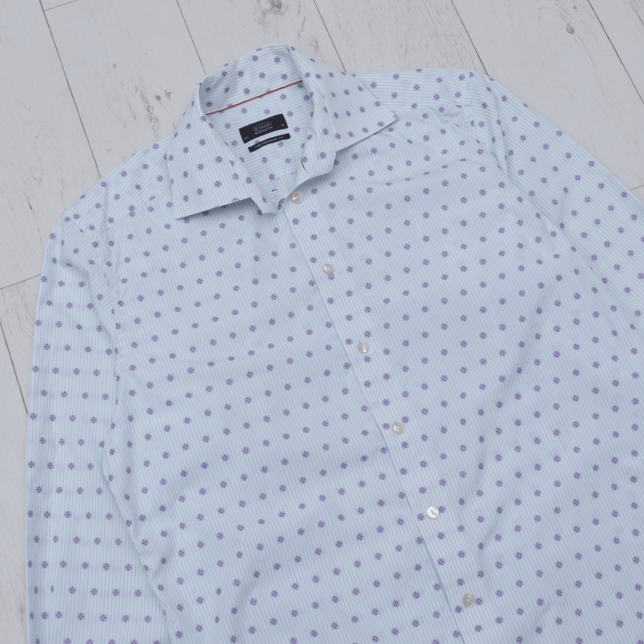 Eton Eton Contemporary Fit Printed Dress Casual Shirt Size 42 Size US L / EU 52-54 / 3 - 2 Thumbnail