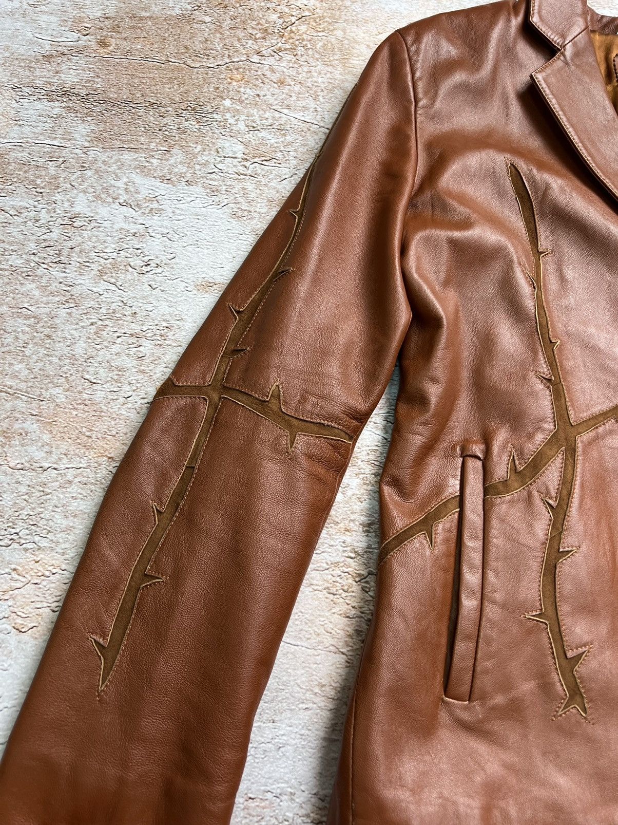 Vintage Vintage Japanese retro leather blazer jacket Size S / US 4 / IT 40 - 3 Thumbnail