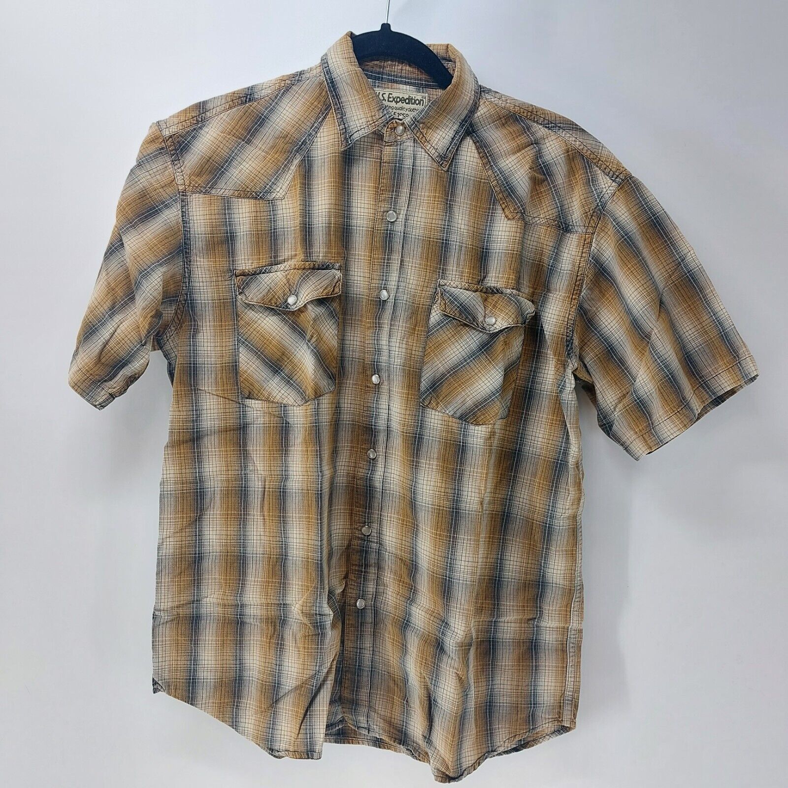 U.S. Expedition US Expedition 100% Cotton Mens Pearl Snap Shirt S Plaid Size US S / EU 44-46 / 1 - 1 Thumbnail
