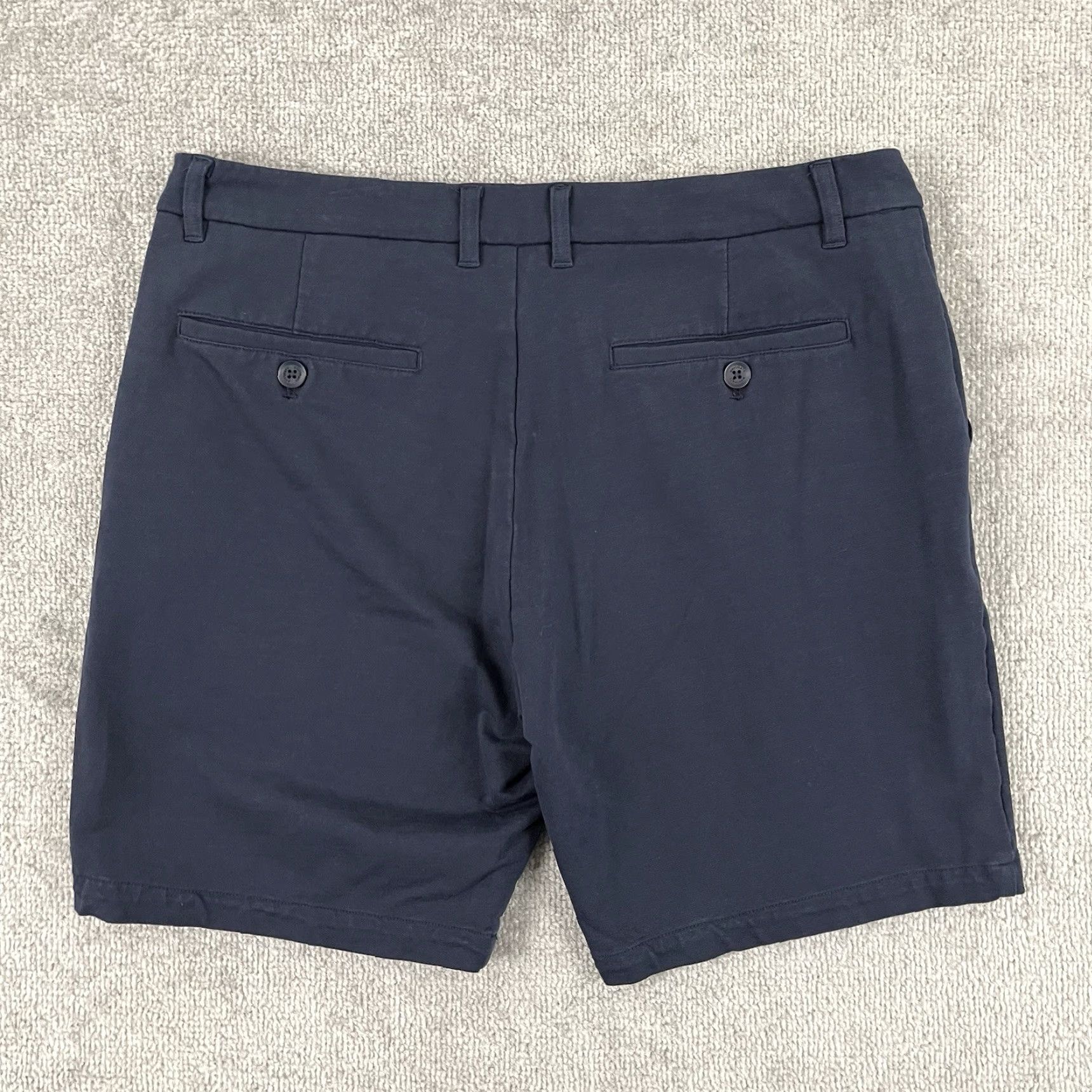 Vintage Post Marc Shorts Men 36 / 7.5" Washed Navy Blue Stretch Golf Chino Preppy Casual Size US 38 / EU 54 - 7 Thumbnail