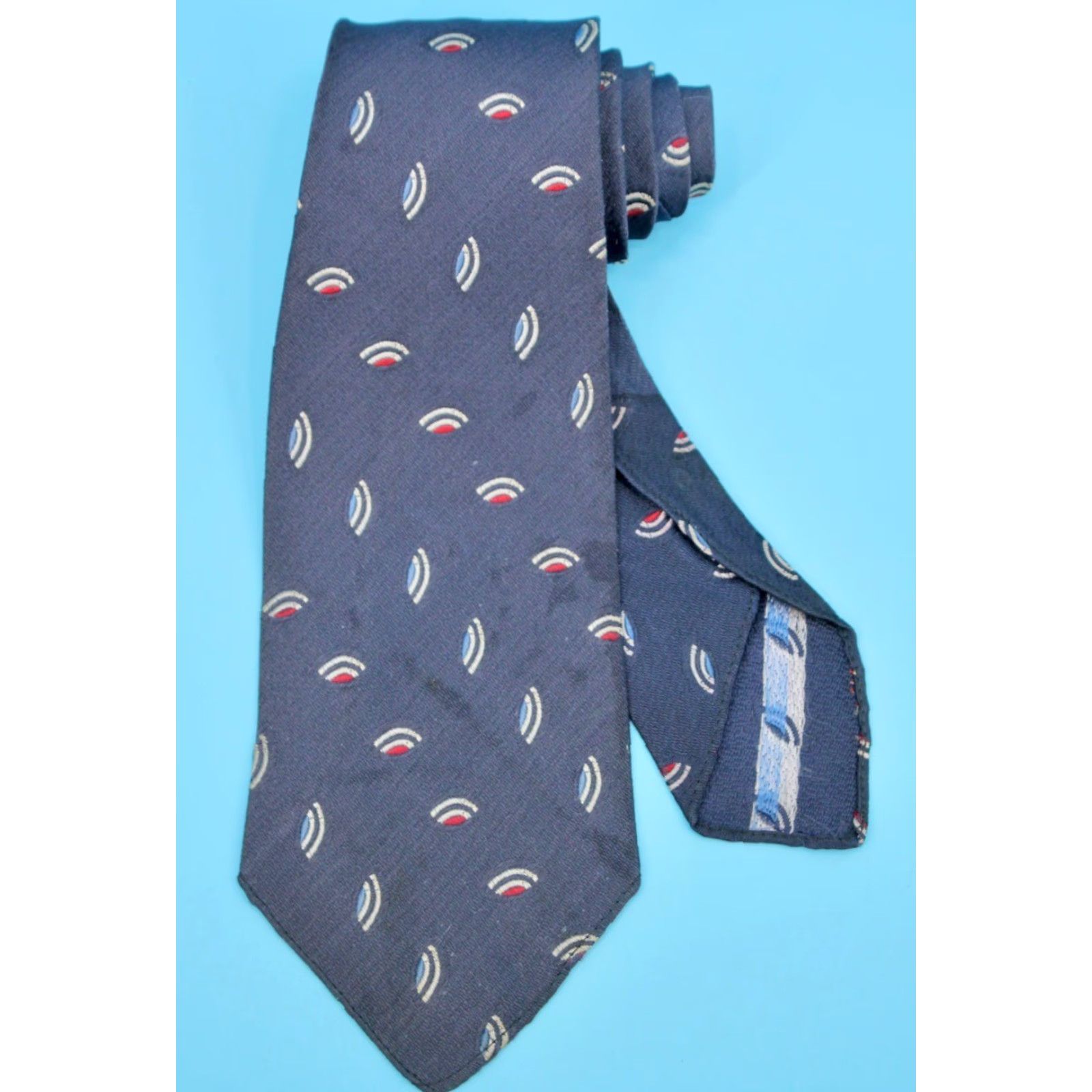 Vintage VTG 1930s Tie Shirt Men Blue Red Neck Tie Vintage 30s Tie Rayon N/A Size ONE SIZE - 2 Thumbnail