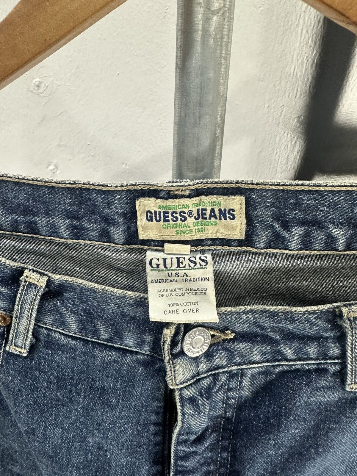 Guess Vintage Guess Baggy Denim Jorts Size US 33 - 3 Thumbnail