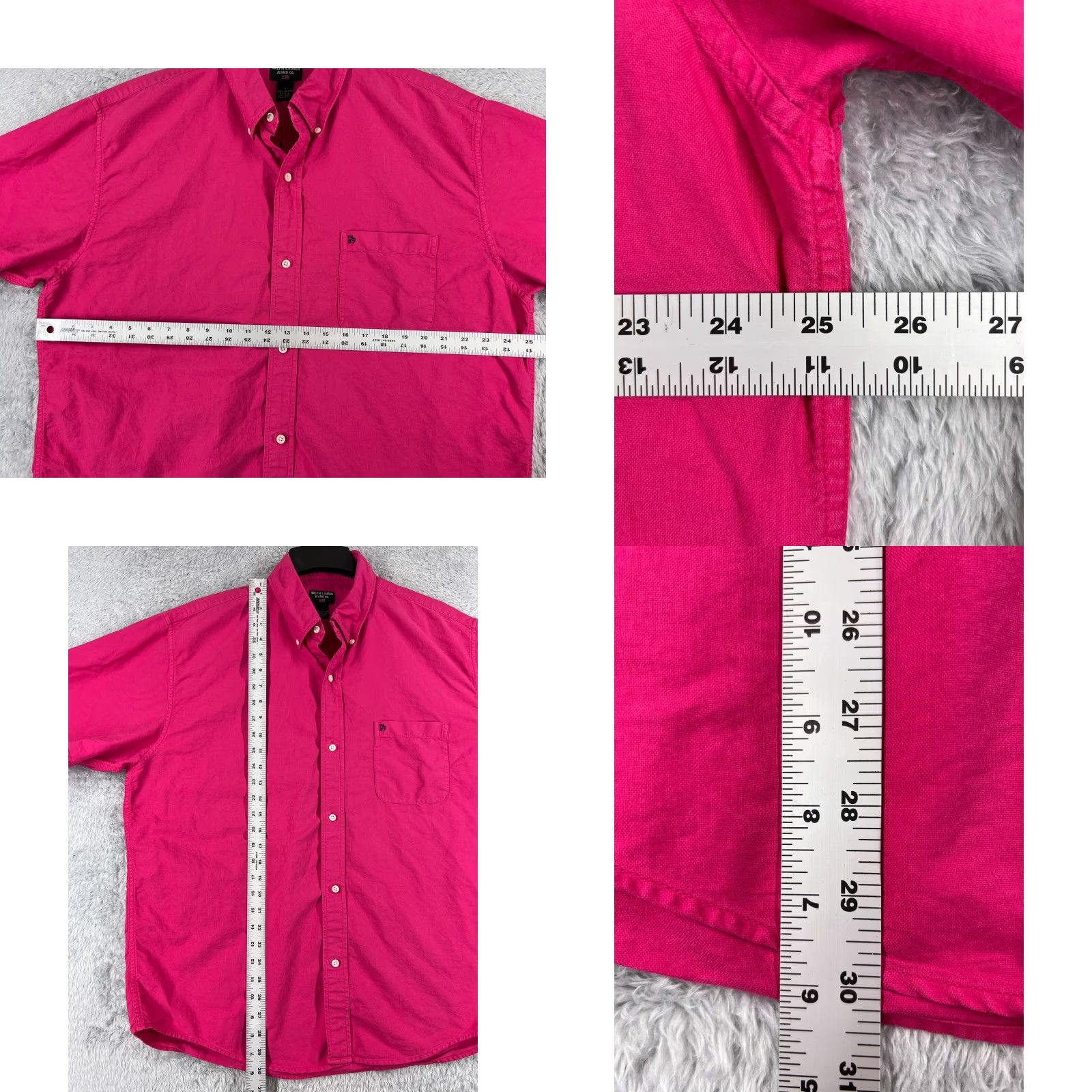 Ralph Lauren VINTAGE Ralph Lauren Shirt Men Large Pink Button-Up Collared Short Sleeve Oversized Pocket Cotton Size US L / EU 52-54 / 3 - 8 Thumbnail