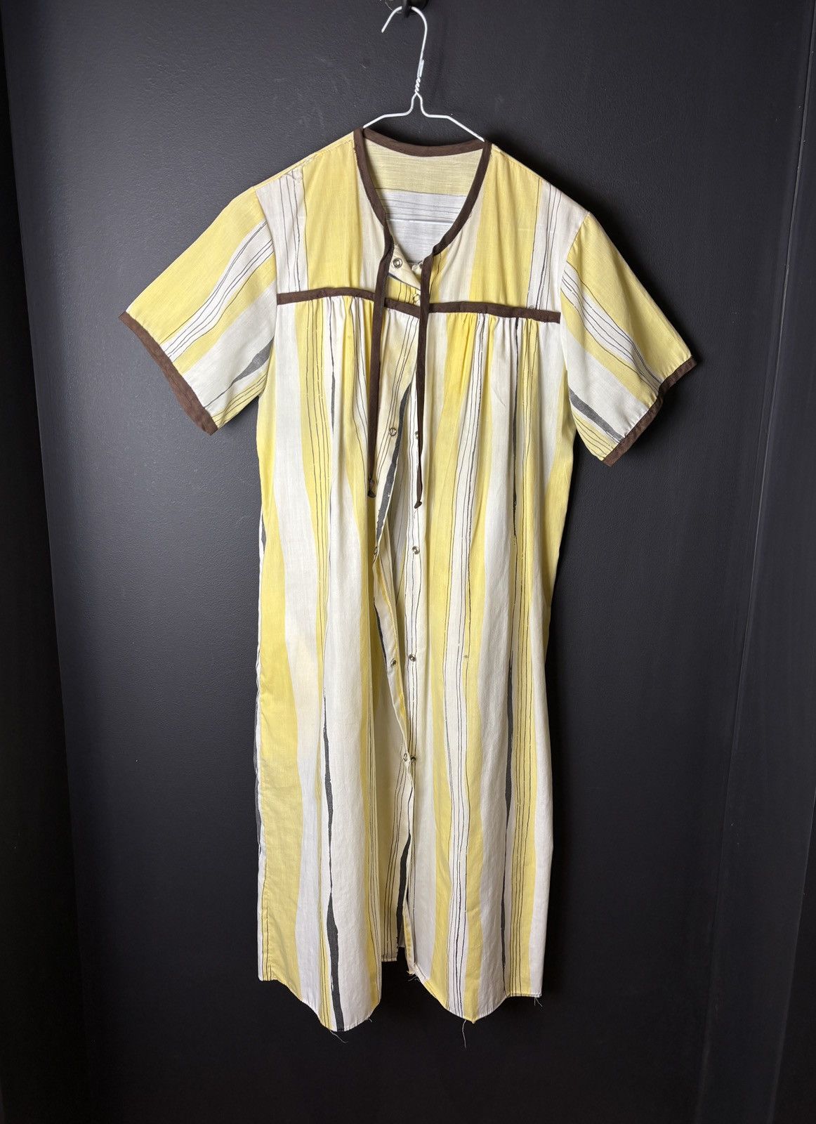 Vintage 1970s Vintage Plaid Dress MCM Mod Full Length Long Tie Women Size M / US 6-8 / IT 42-44 - 2 Thumbnail