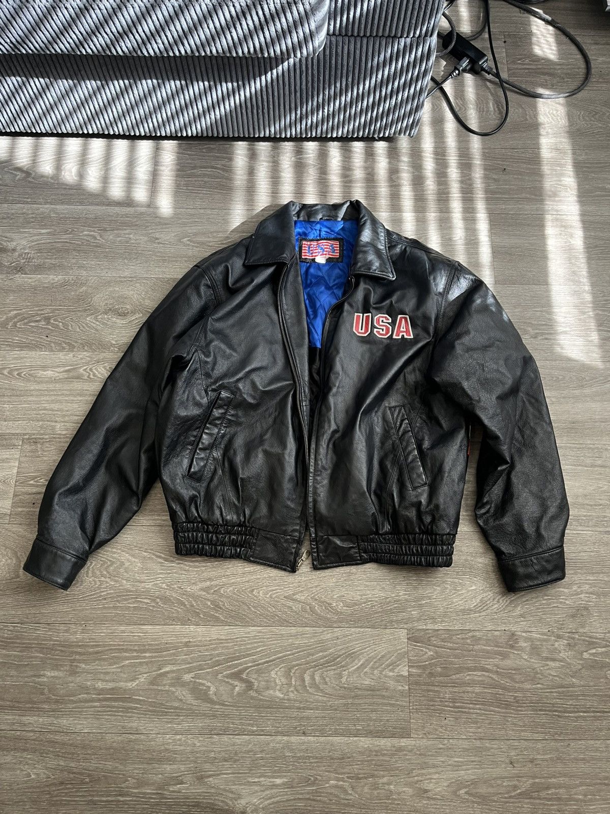 Vintage Vintage USA leather jacket Size US L / EU 52-54 / 3 - 2 Thumbnail