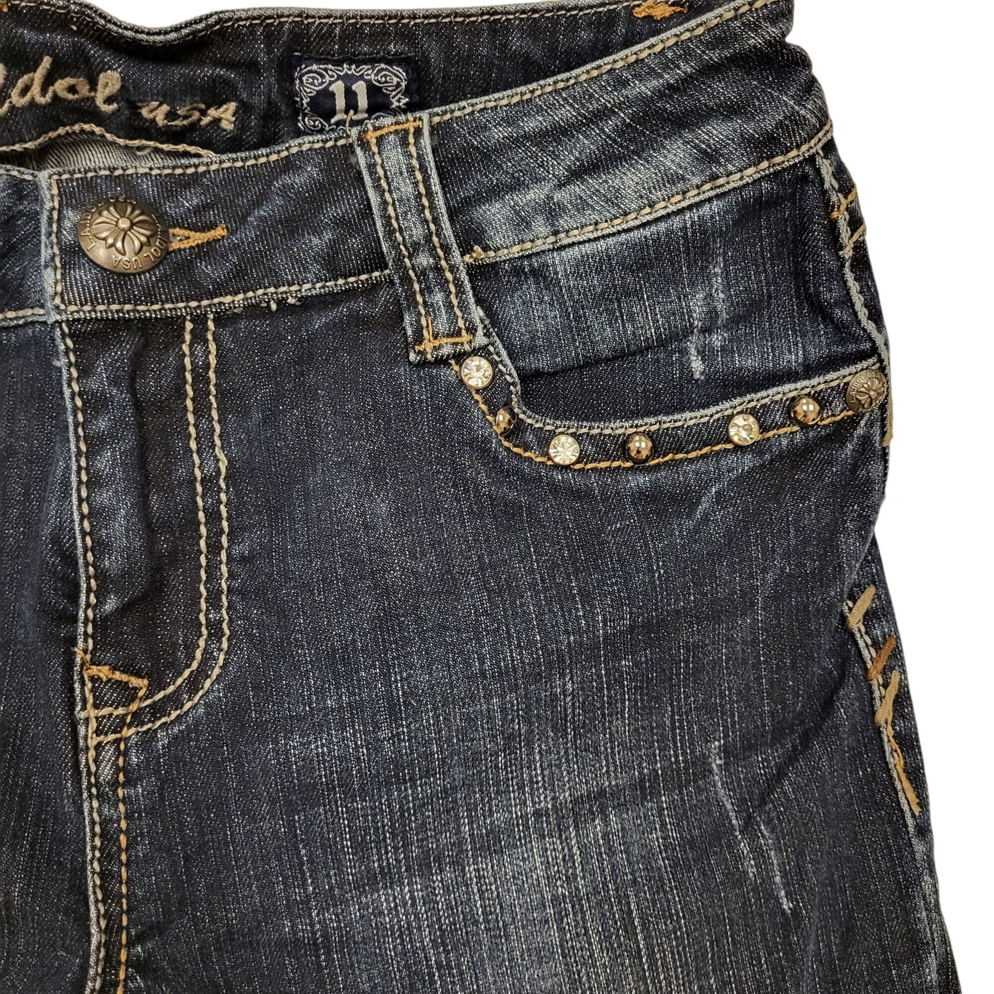 Other L.A. Idol USA Fashion Jeans Bootcut Blue Jeans Bling Embroid Size 32" / US 10 / IT 46 - 7 Thumbnail