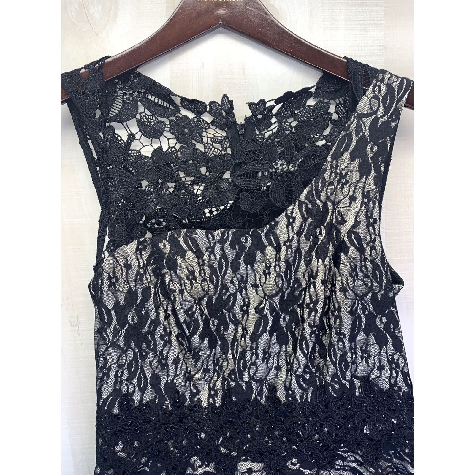 Vintage One by Eight Black Lace W/Satin Style Party/Prom Dress Size 4-4311 Size S / US 4 / IT 40 - 8 Thumbnail