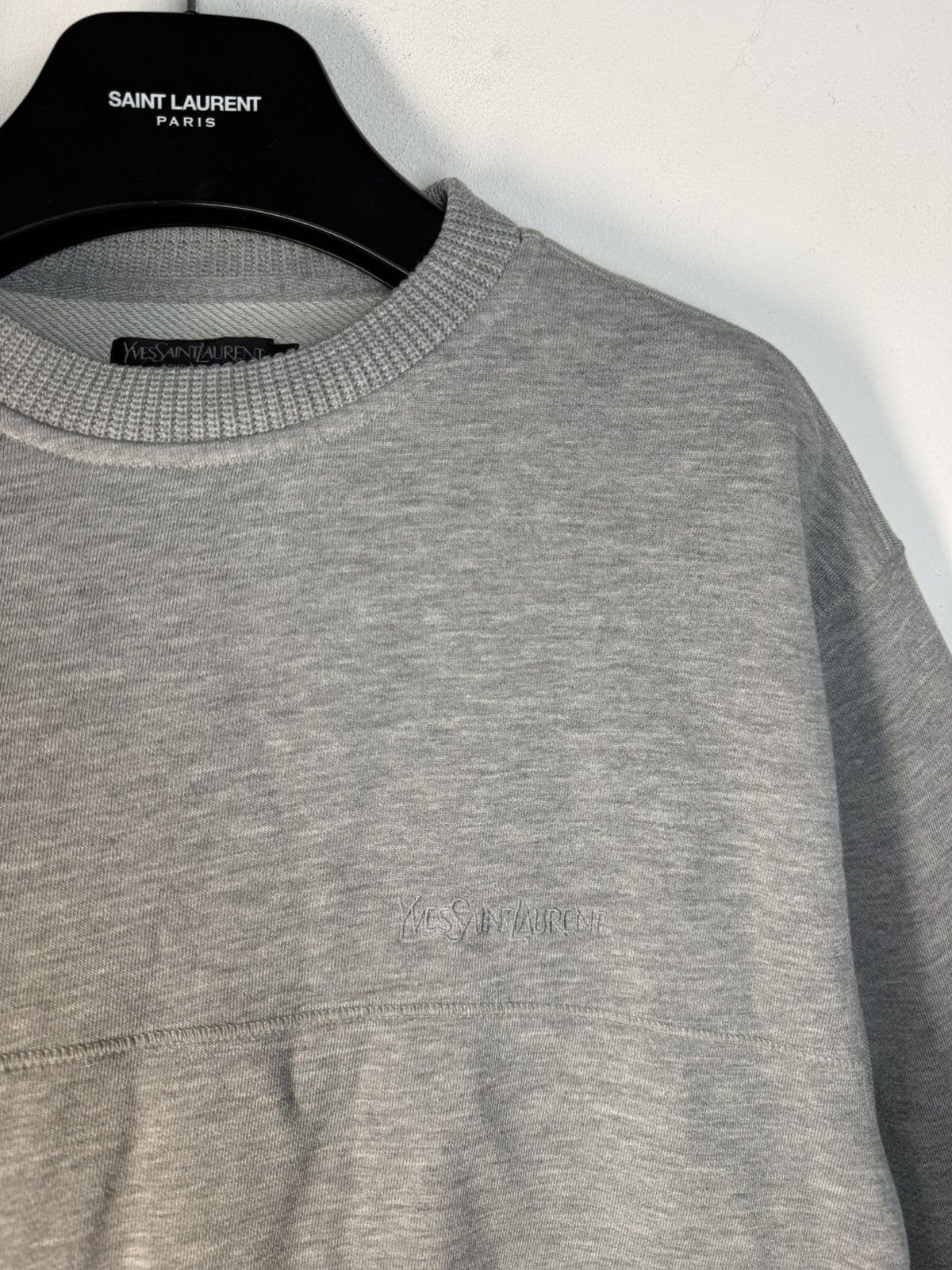 Yves Saint Laurent 90s YSL Sweatshirt Grey Crewneck Vintage Yves Logo Paris Size US L / EU 52-54 / 3 - 3 Thumbnail