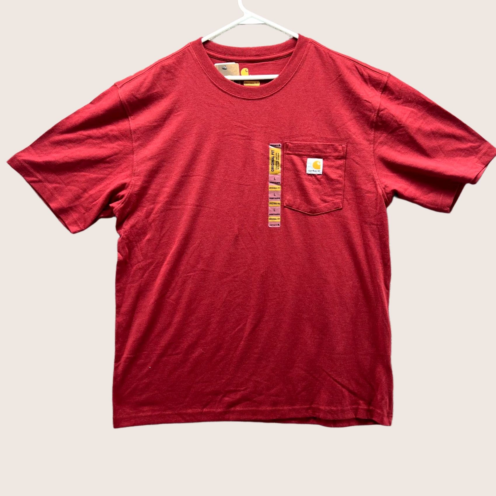 Carhartt Carhartt Shirt Mens Large Red Crewneck Cotton Logo Pocket NEW Regular T-Shirt Men XS? No — Size L, Color Red, Logo, Pocket, All Seasons Size US L / EU 52-54 / 3 - 1 Thumbnail