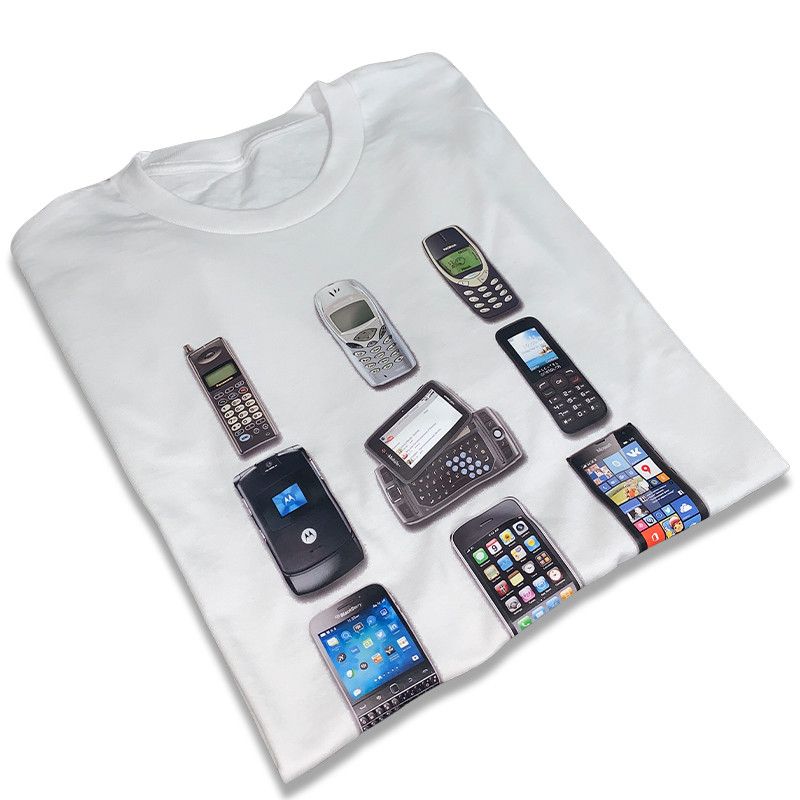Vintage Cell-Phone Evolution Y2K 90s style T-shirt Size US S / EU 44-46 / 1 - 1 Thumbnail