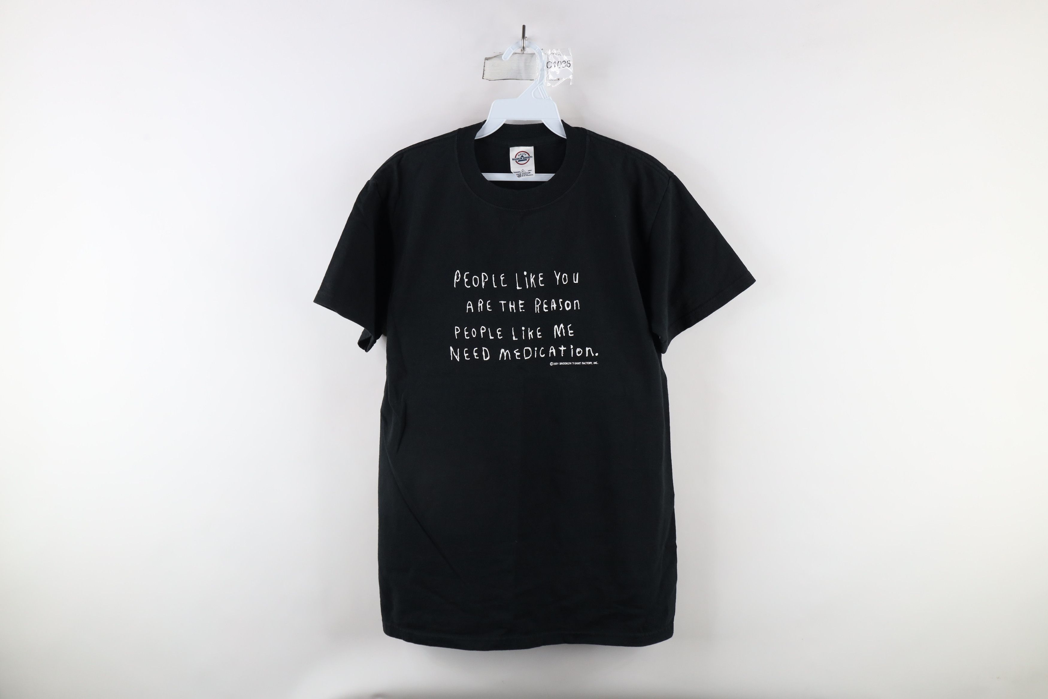 Vintage Vintage Y2K 2001 Are Reason People Like Me Need Meds T-Shirt Size US S / EU 44-46 / 1 - 1 Thumbnail