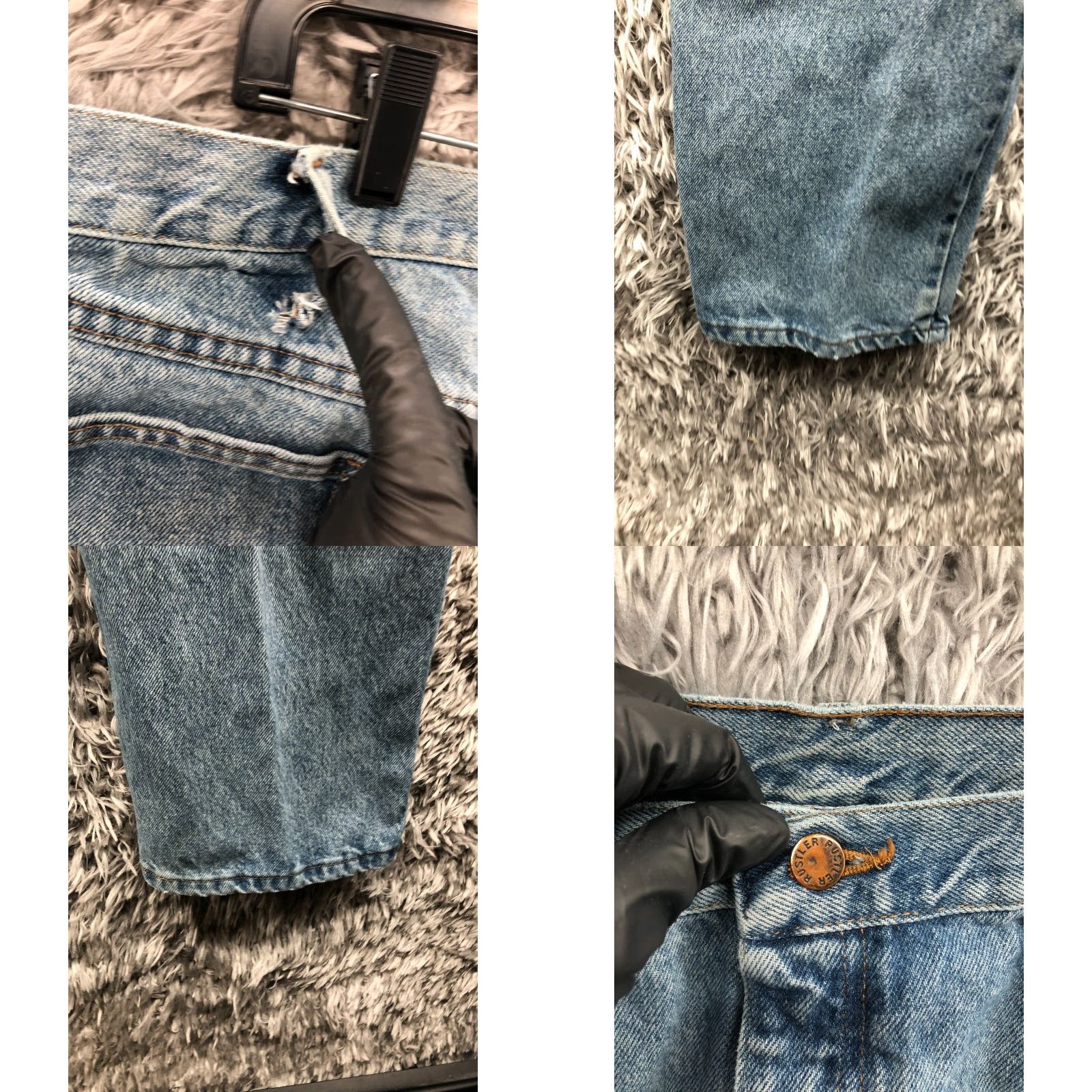 Vintage Rustler Jeans Size 38x29 Mens Straight 5-Pocket Denim Blue Stone Wash Mid Rise Regular Fit Size US 38 / EU 54 - 8 Thumbnail