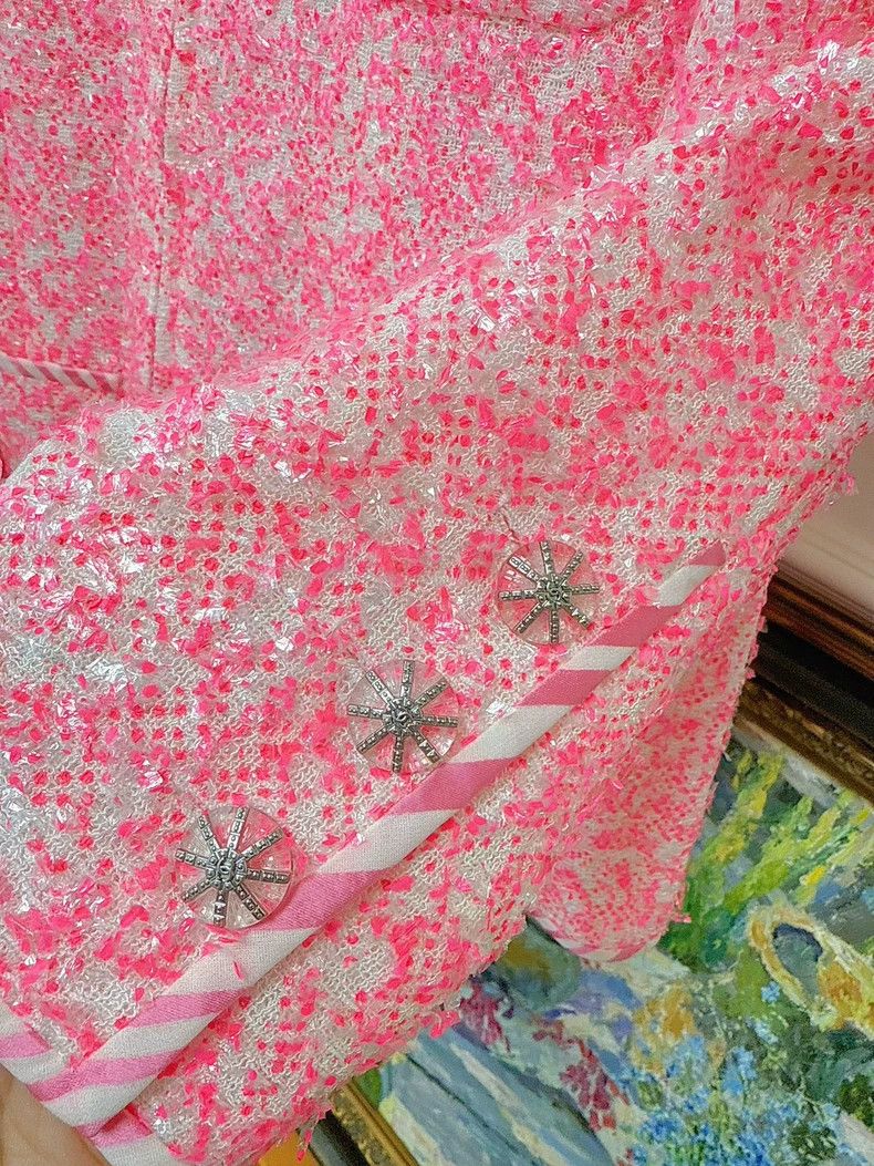 Chanel Chanel Roof series fluorescent pink soft tweed four-pocket Size XS / US 0-2 / IT 36-38 - 3 Thumbnail