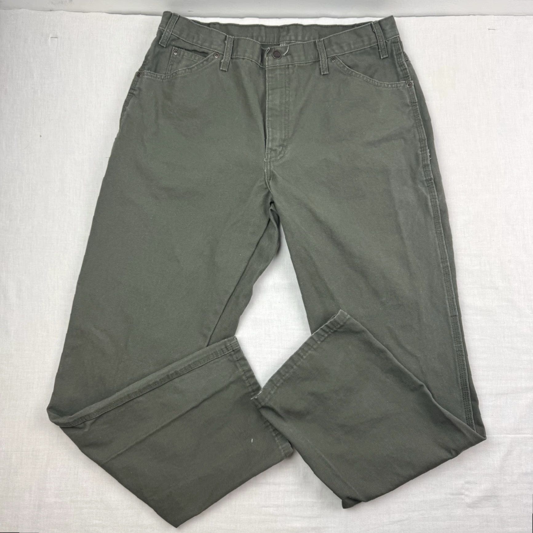 Dickies VINTAGE Dickies Carpenter Canvas Pants Men Green 36x32 Relaxed Grunge Y2K Workwear Casual Size US 36 / EU 52 - 2 Thumbnail