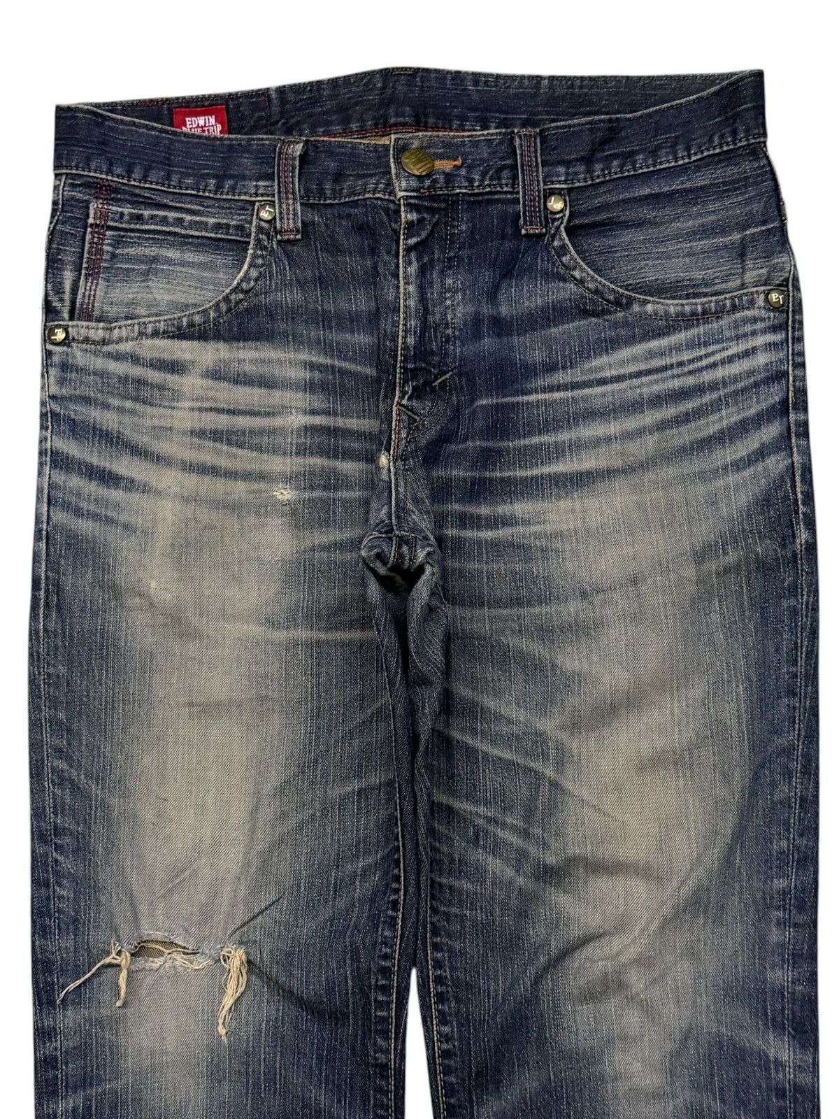 Edwin Vintage Edwin Blue Trip Japan Denim Jeans | Vintage Fade W35 Size US 35 - 4 Thumbnail