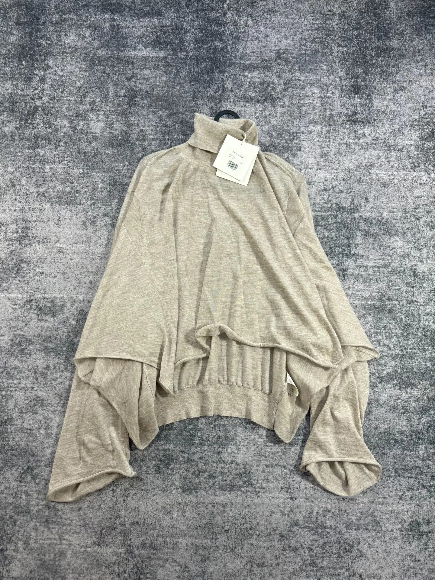 The Row The Row Oatmeal Turtleneck Asymmetric Hem Cashmere Sweater Size M / US 6-8 / IT 42-44 - 1 Thumbnail