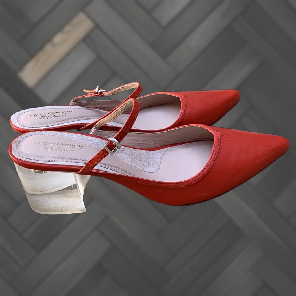 Matisse Kate Bosworth x Matisse Lois Pointed Toe Mary Jane Pump Red Lucite Heel 8.5 M Womens Pump Size US 9 / IT 39 - 1 Thumbnail