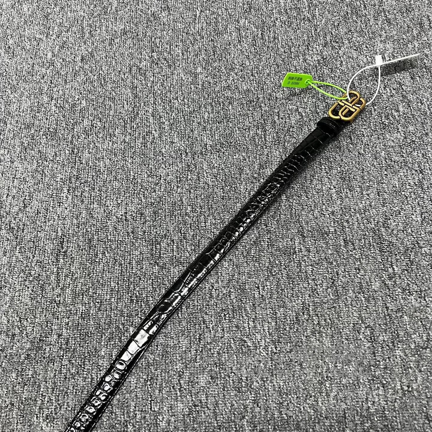 Other Balenciaga Double B Gold Button, Crocodile Pattern Belt| Size ONE SIZE - 3 Thumbnail