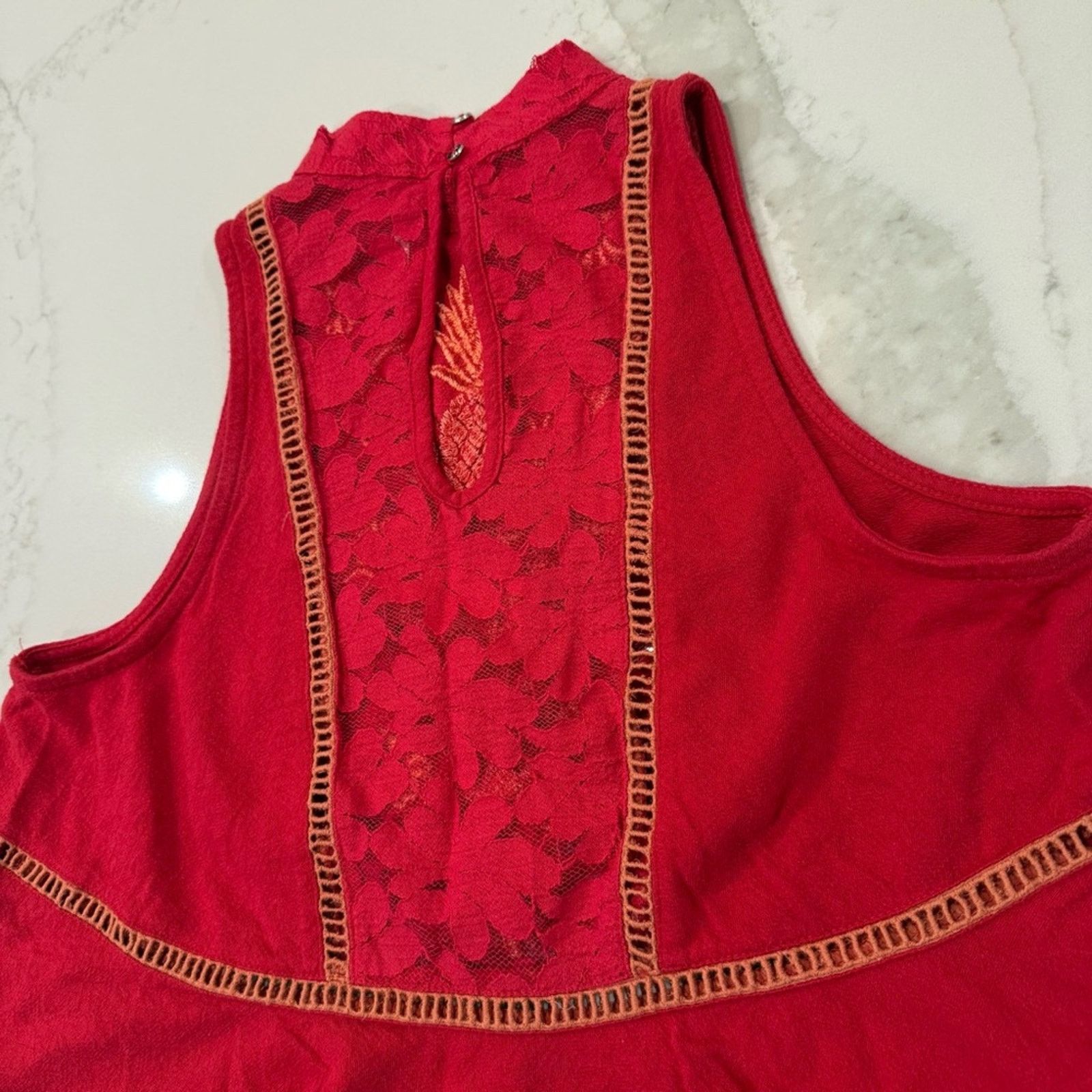Free People Free People Flora Embroidered High Neck Tank Top Women’s XS Size XS / US 0-2 / IT 36-38 - 13 Thumbnail