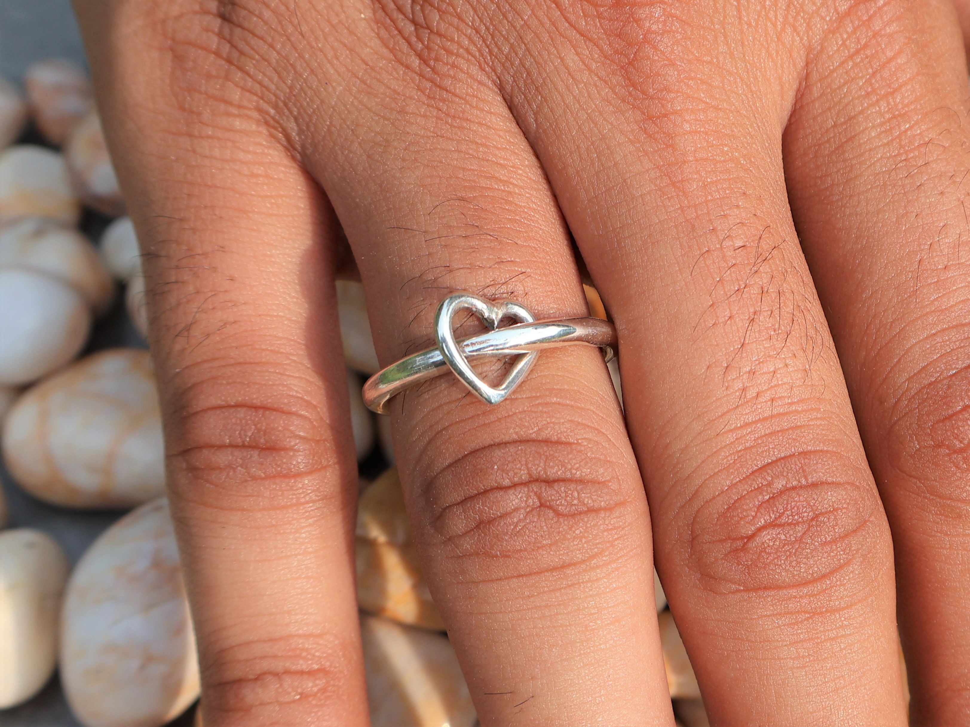 Handmade Heart Spinner Ring, 925 Silver Band, Handmade Women Jewelry Size ONE SIZE - 1 Thumbnail
