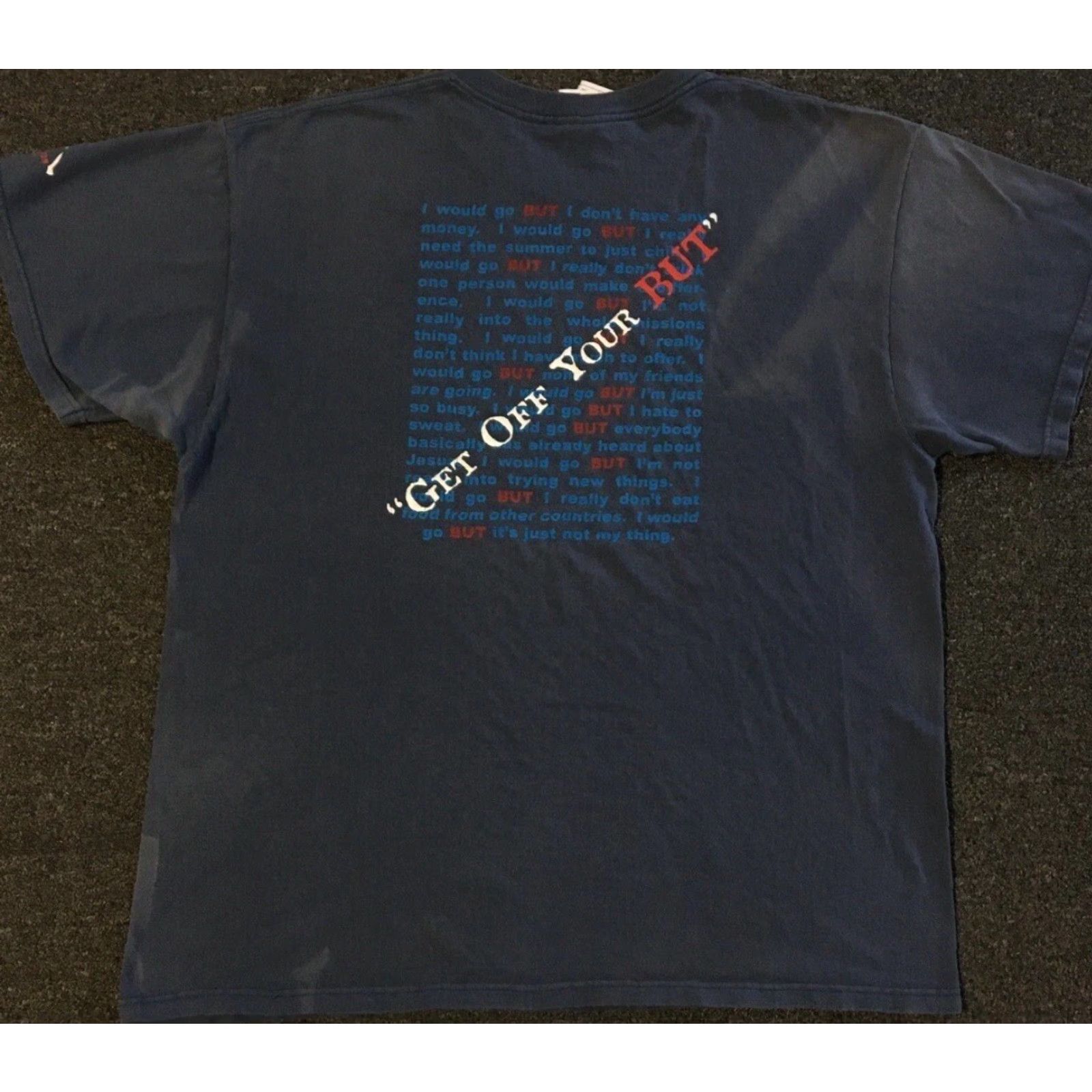 Vintage Vtg Get Off Your Butt Faded Distress Shirt XL Funny Saying Crude Grunge 90s Y2K Size US XL / EU 56 / 4 - 2 Thumbnail