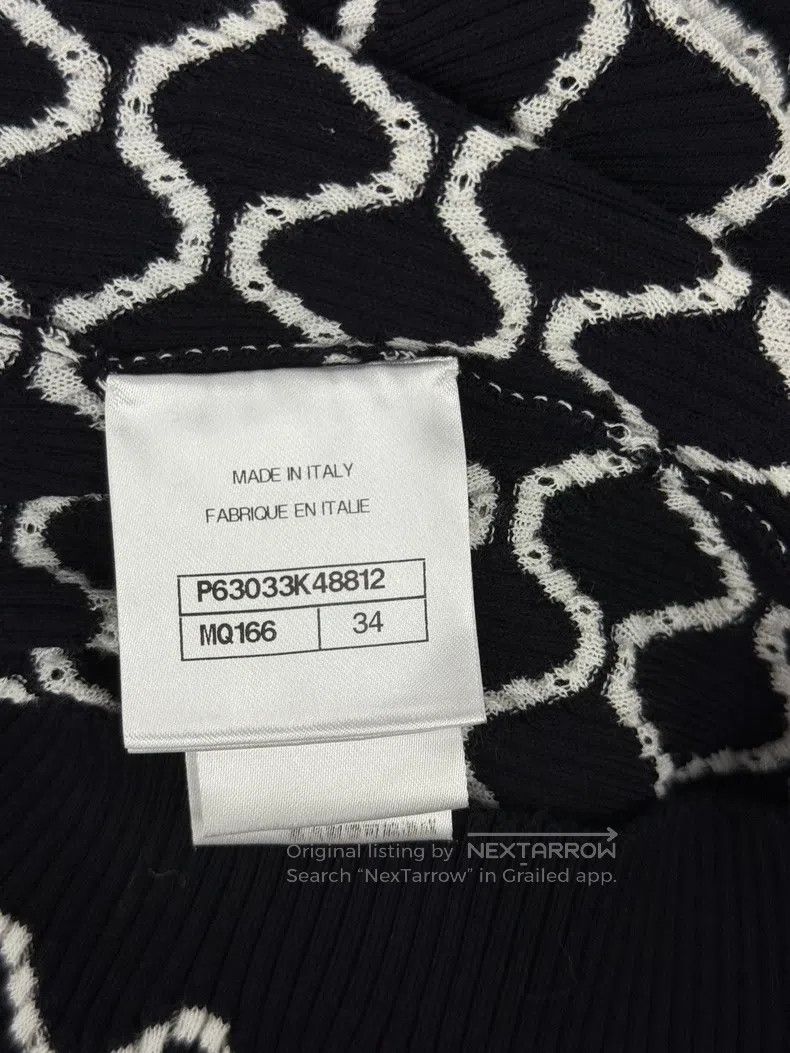 Chanel Chanel Black and white diamond plaid knitted short sleeves Size XXS / US 00 / IT 34 - 5 Thumbnail