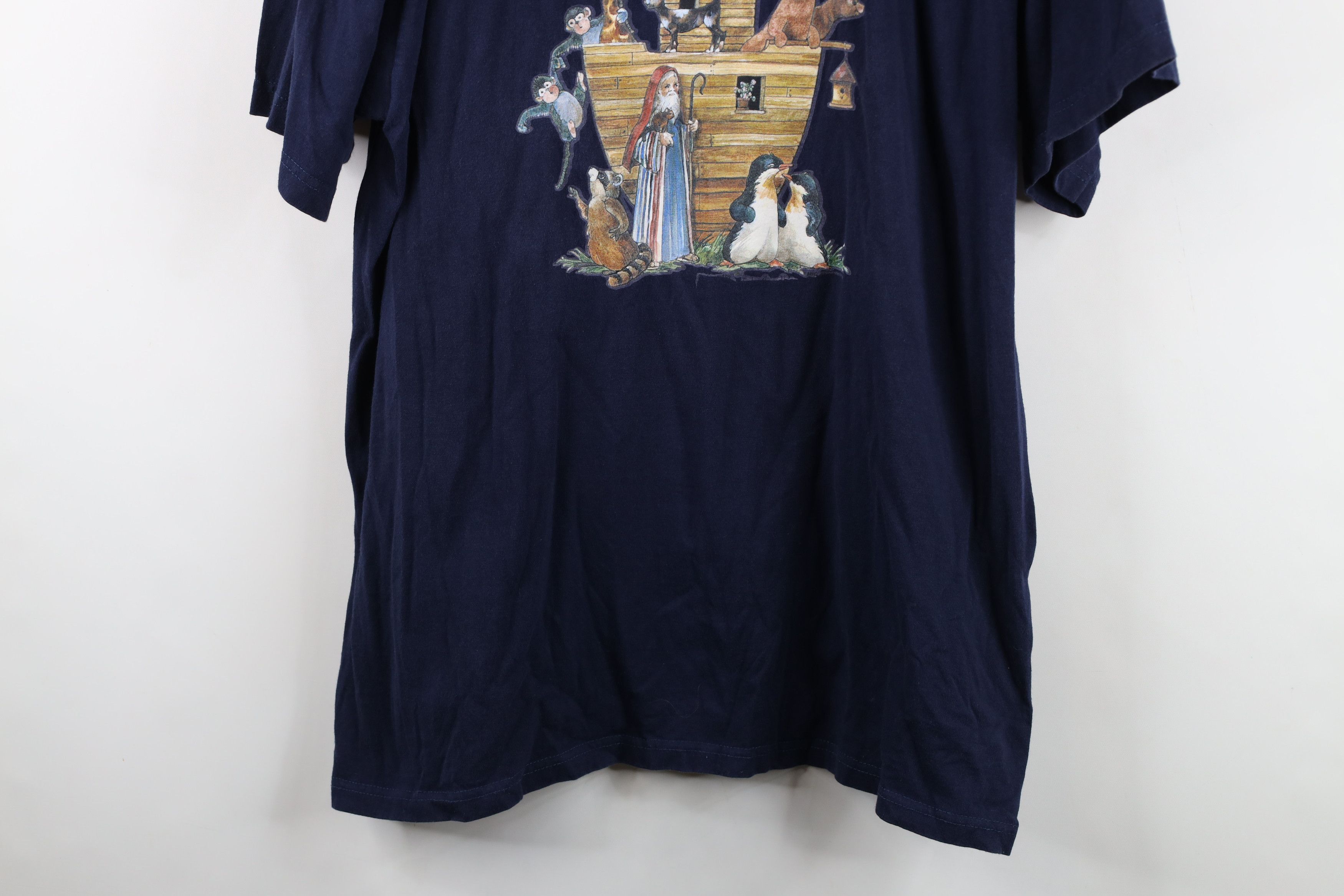 Vintage Vintage 90s Streetwear Noahs Ark Animals T-Shirt Blue Size US XL / EU 56 / 4 - 3 Thumbnail