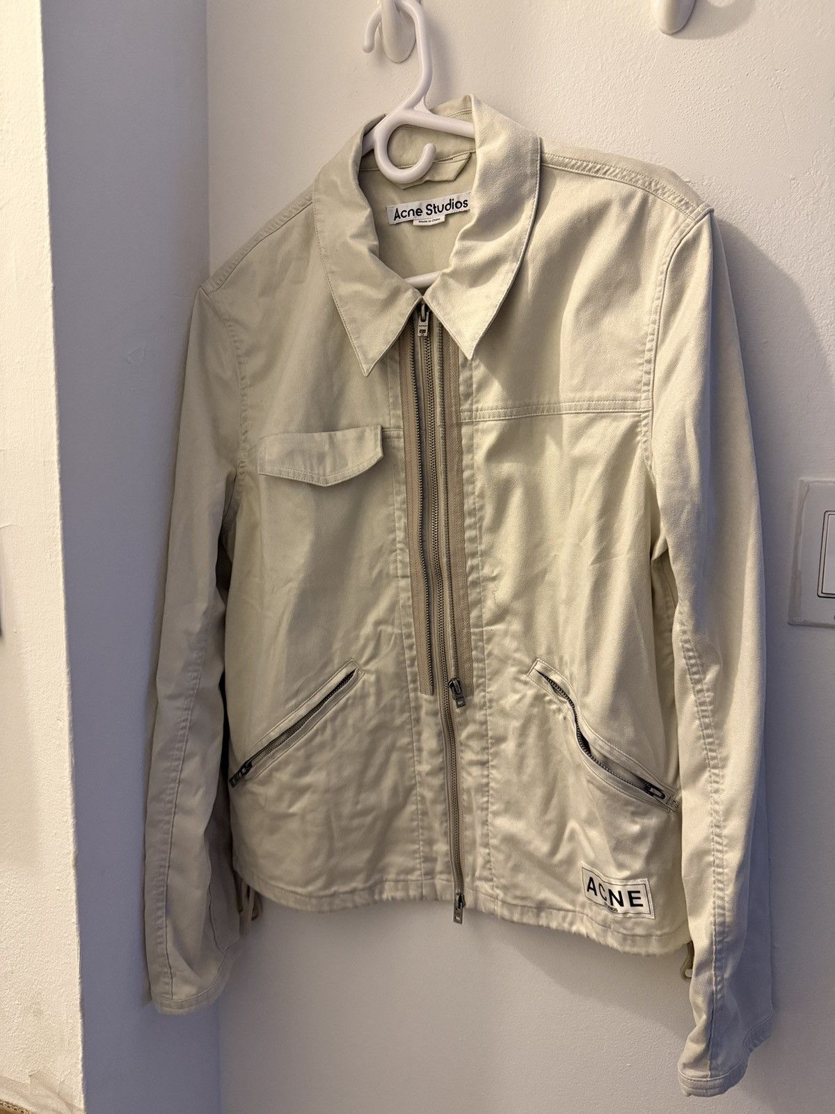 Acne Studios Acne Studios Men's Ondrey Faux Suede Jacket in Beige Size US S / EU 44-46 / 1 - 3 Thumbnail