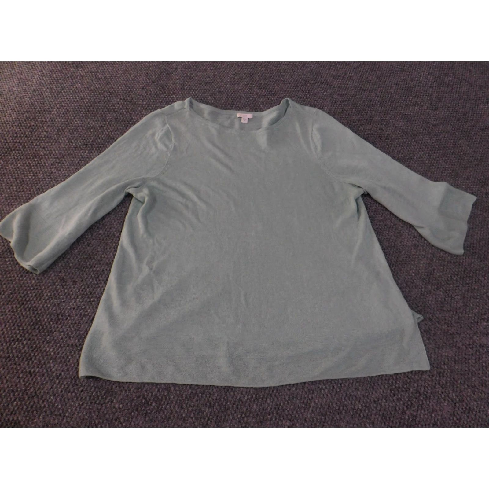 Vintage J Jill Sweater Womens XL Green 3/4 Sleeve Knit Pullover Top Crew Neck Lightweight Casual Knit Pullover Top Linen Cotton Modal Rayon Size XL / US 12-14 / IT 48-50 - 5 Thumbnail