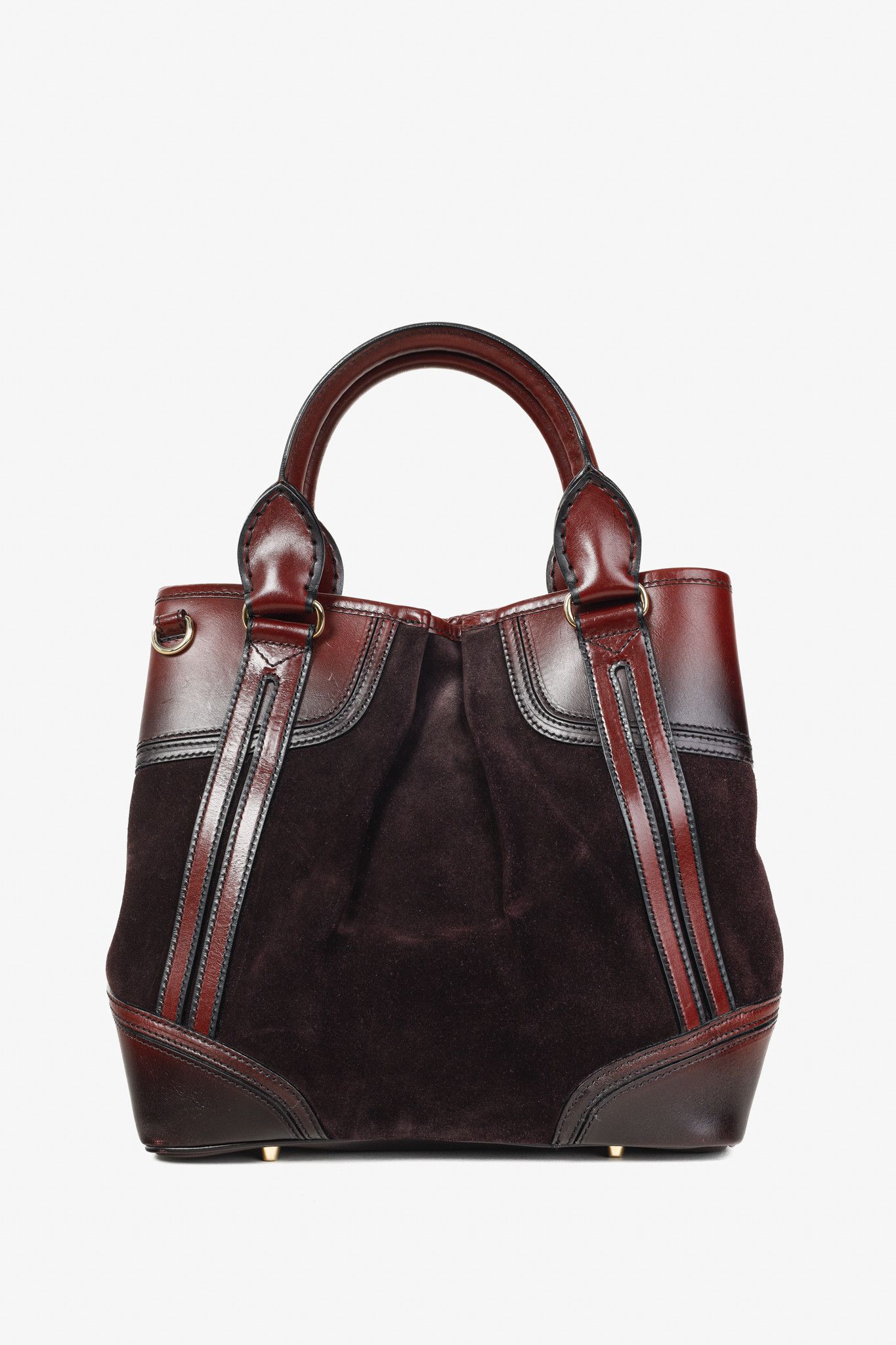 Burberry Prorsum Burberry Prorsum Burgundy Red Calfskin Suede Tote Size ONE SIZE - 4 Thumbnail