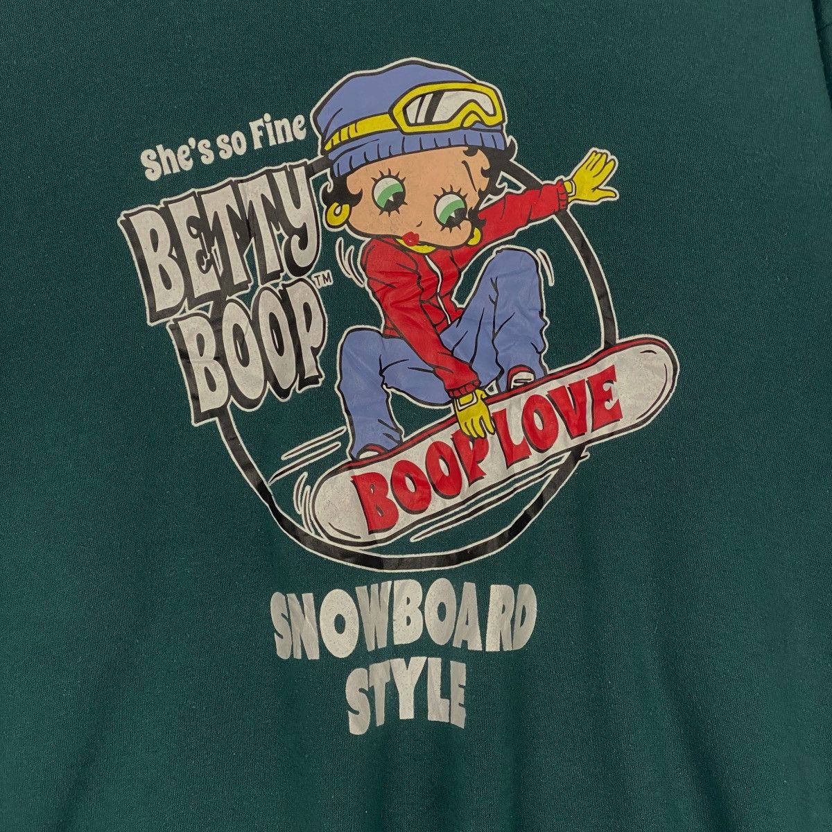 Designer × Vintage Vintage Betty Boop Printed Hoodie Sweater Green Size L / US 10 / IT 46 - 5 Thumbnail