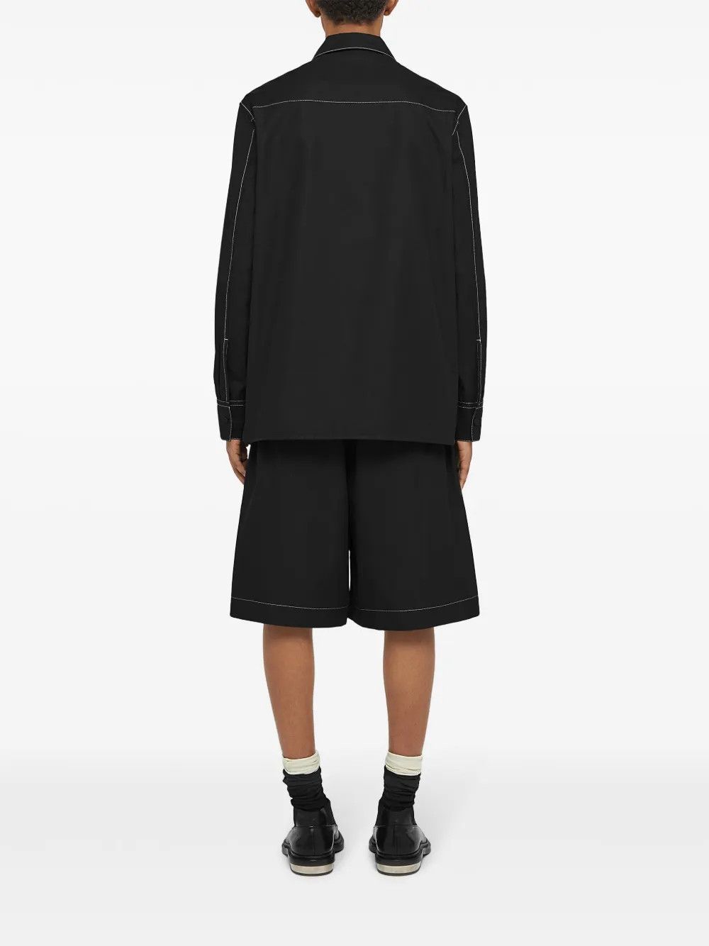Jil Sander o1w1db10825 Stitching Shirt in Black Size US L / EU 52-54 / 3 - 3 Thumbnail