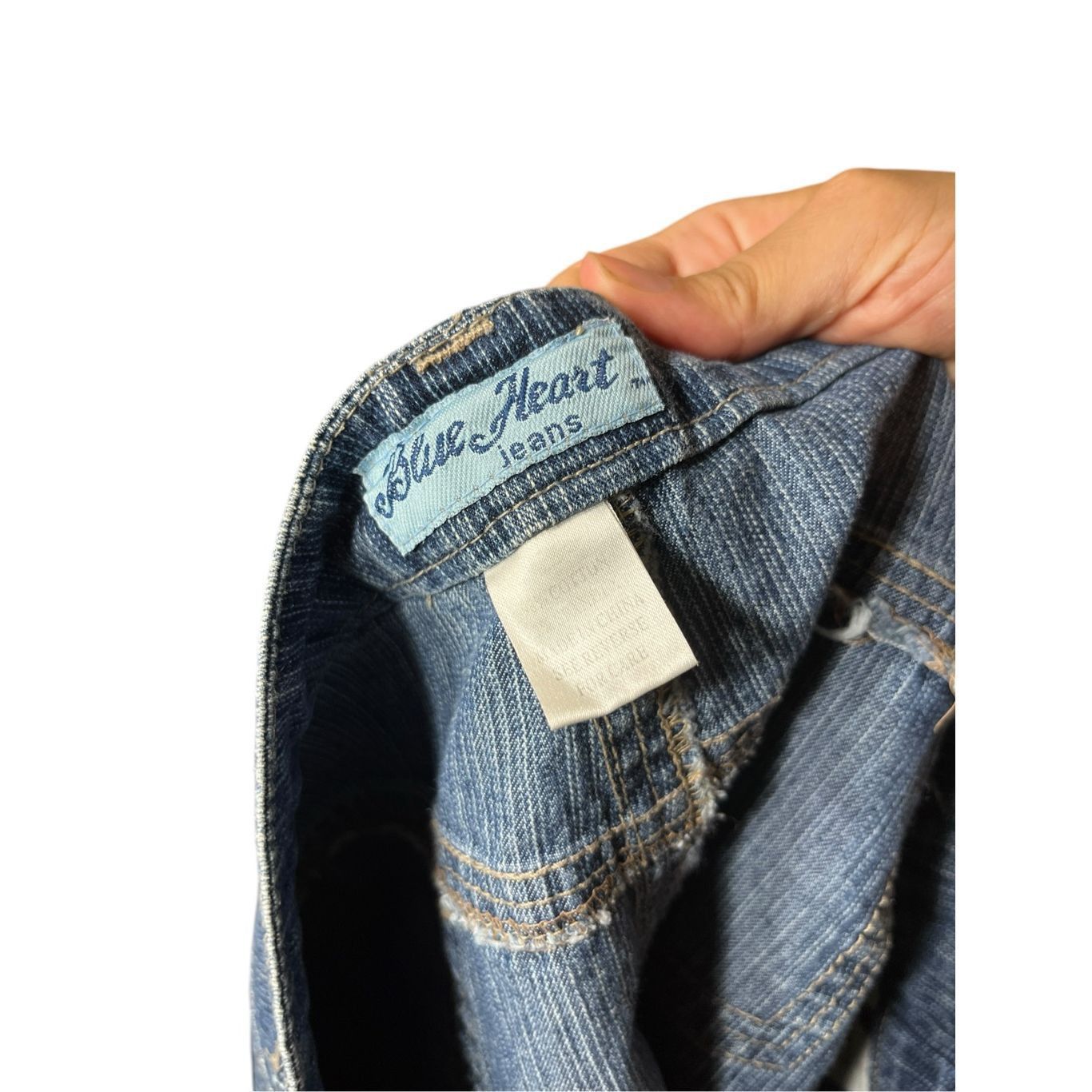 Other Vintage Blue Heart Y2K Denim Shorts Size 31 inch Waist Size 31" - 4 Thumbnail