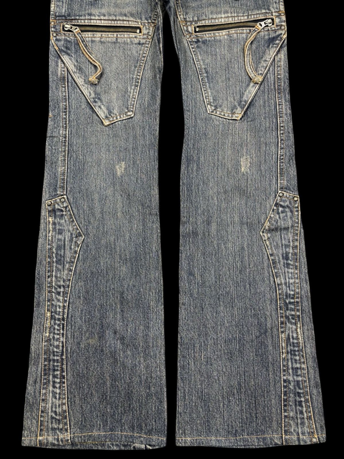 Japanese Brand 💥SUPER FLARE💥EDGE RUPERT Multipocket Flare Punk Jeans F701 Size US 29 - 5 Thumbnail