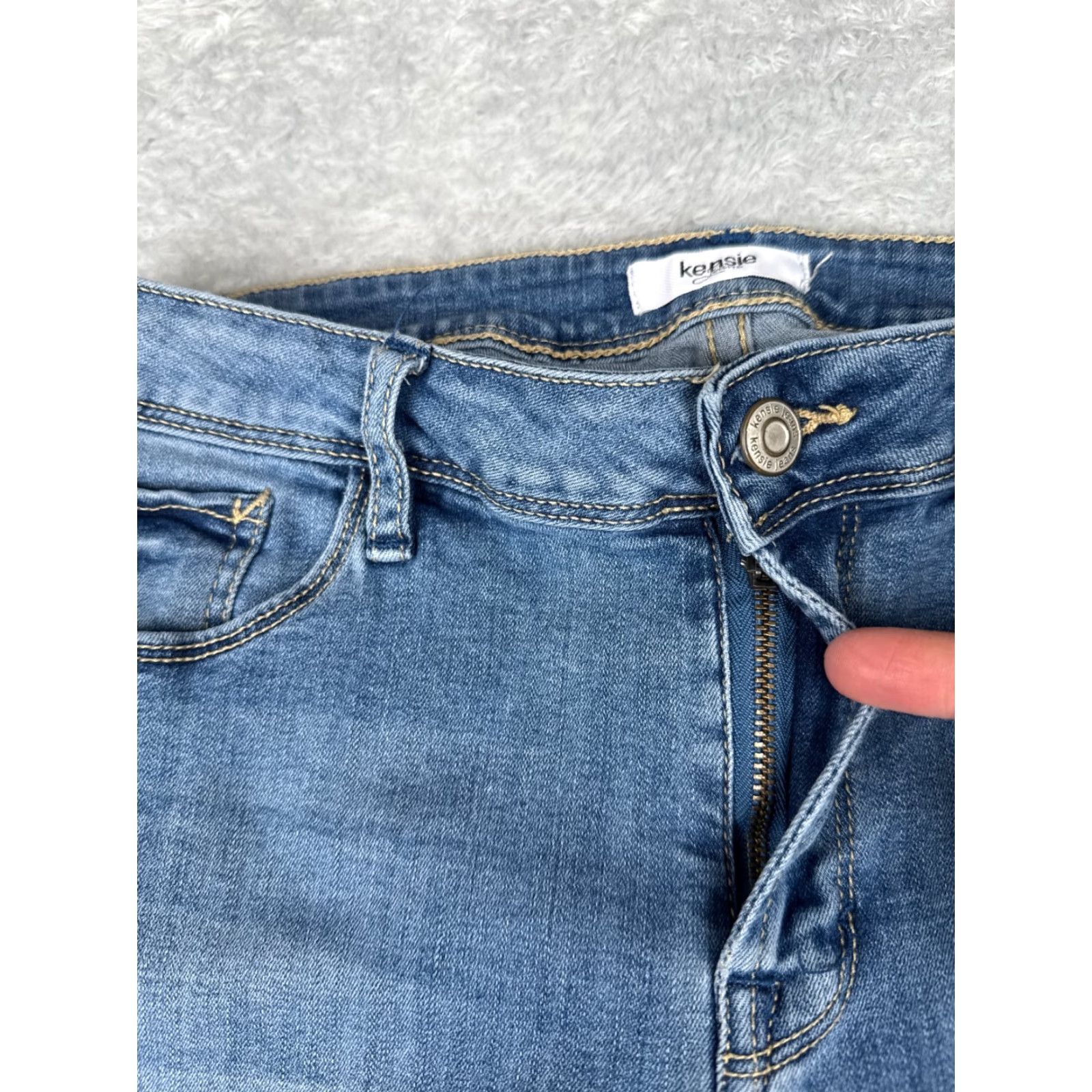 Vintage Kensie Jeans Womens Jeans 30 Blue Denim Distressed Ankle Mid Rise 30x27 Size 30" / US 8 / IT 44 - 5 Thumbnail