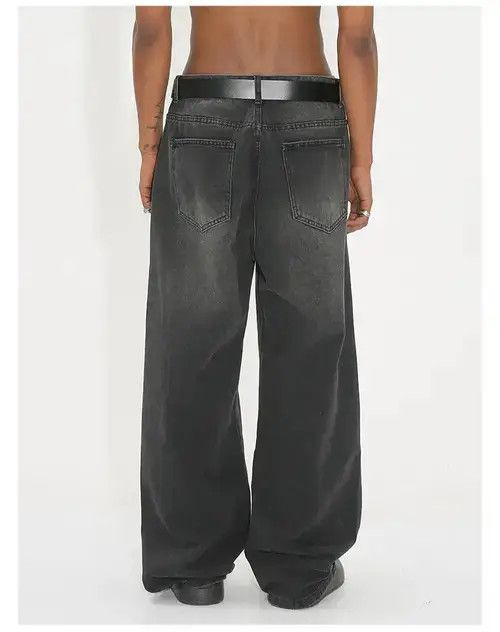 Jean washed faded y2k loose baggy jeans Size US 33 - 8 Thumbnail